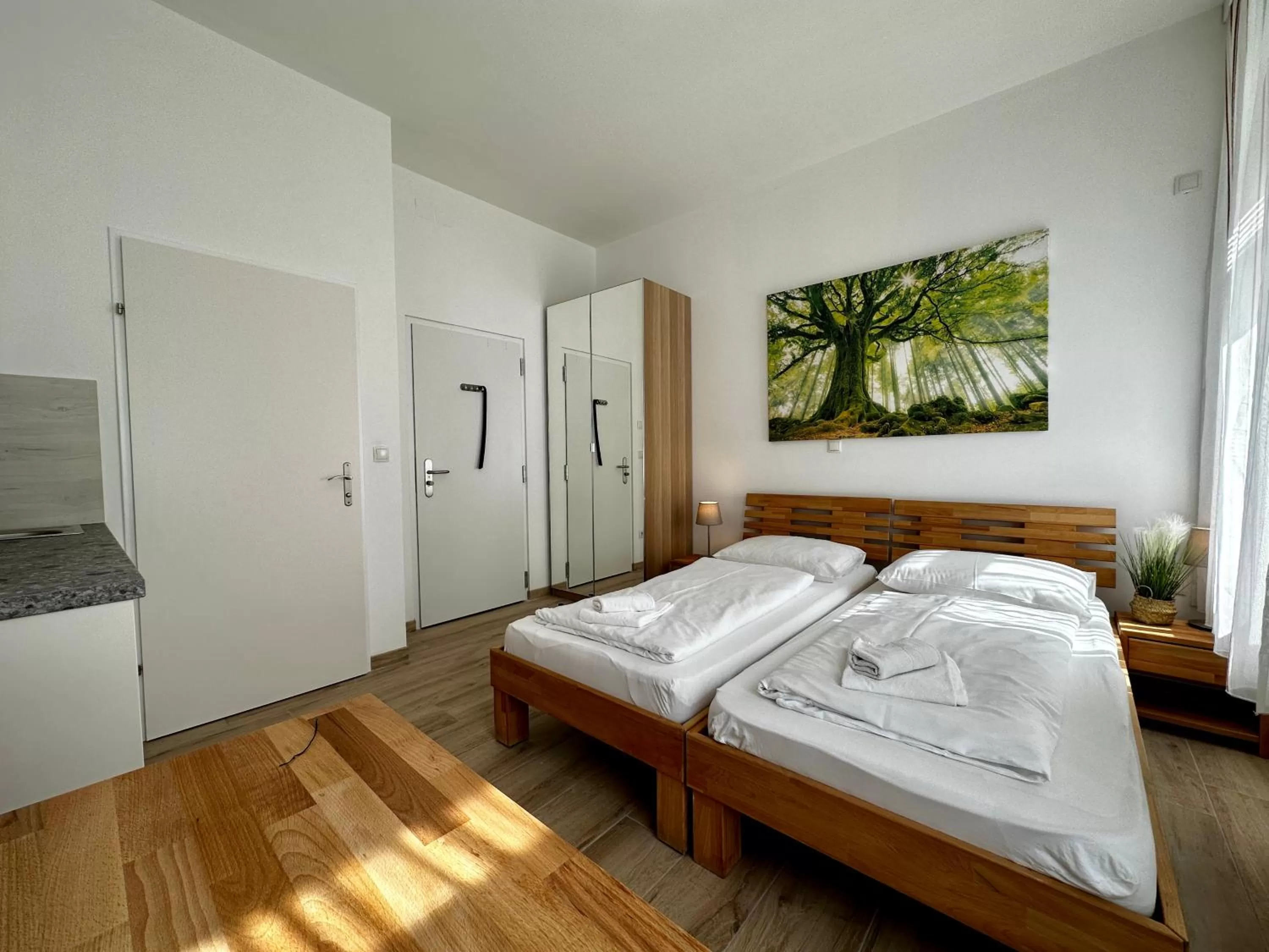 Bed in AJO Apartments - Messe City Flat - Self-Check-in