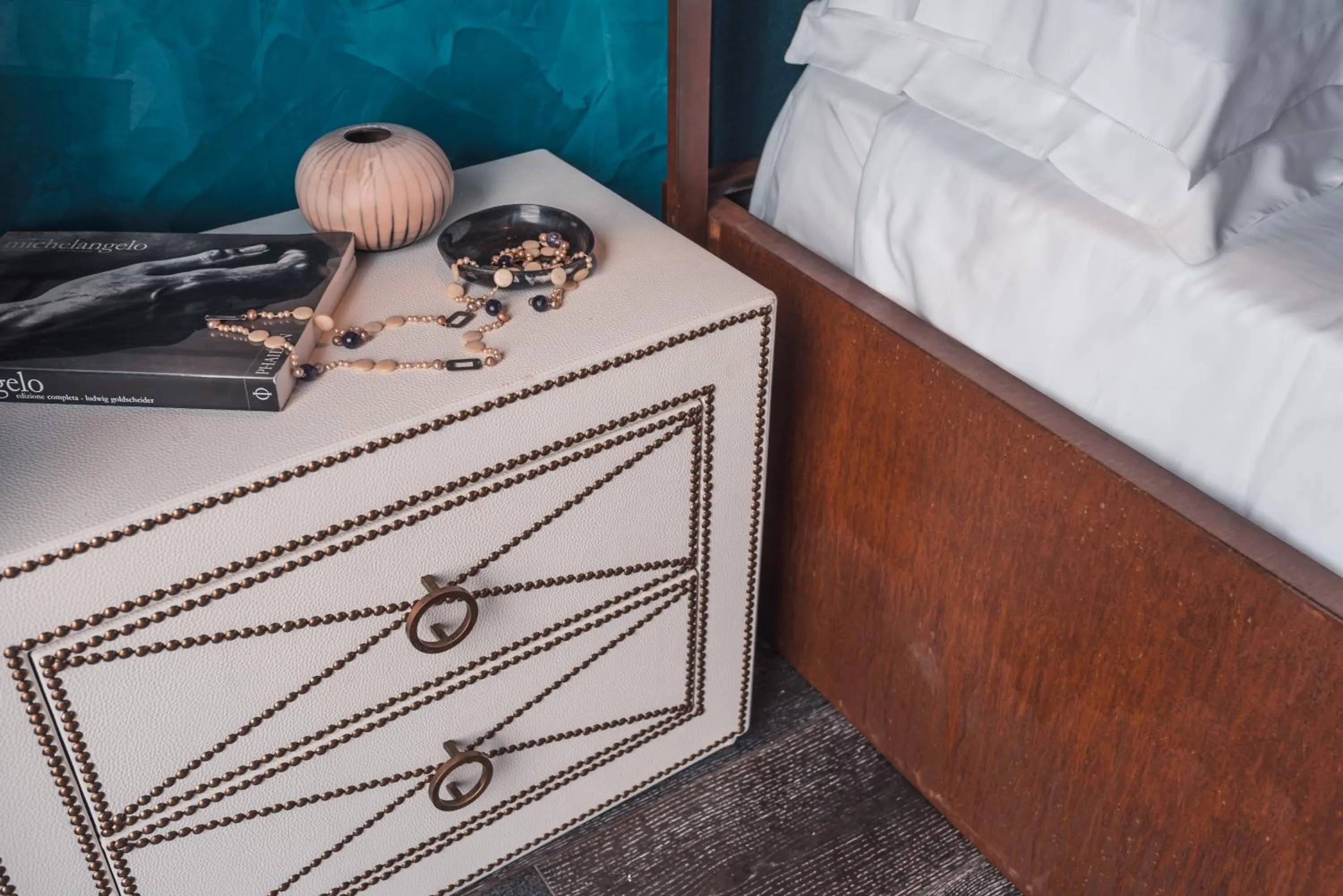 Decorative detail, Bed in Hotel Villa Ducale
