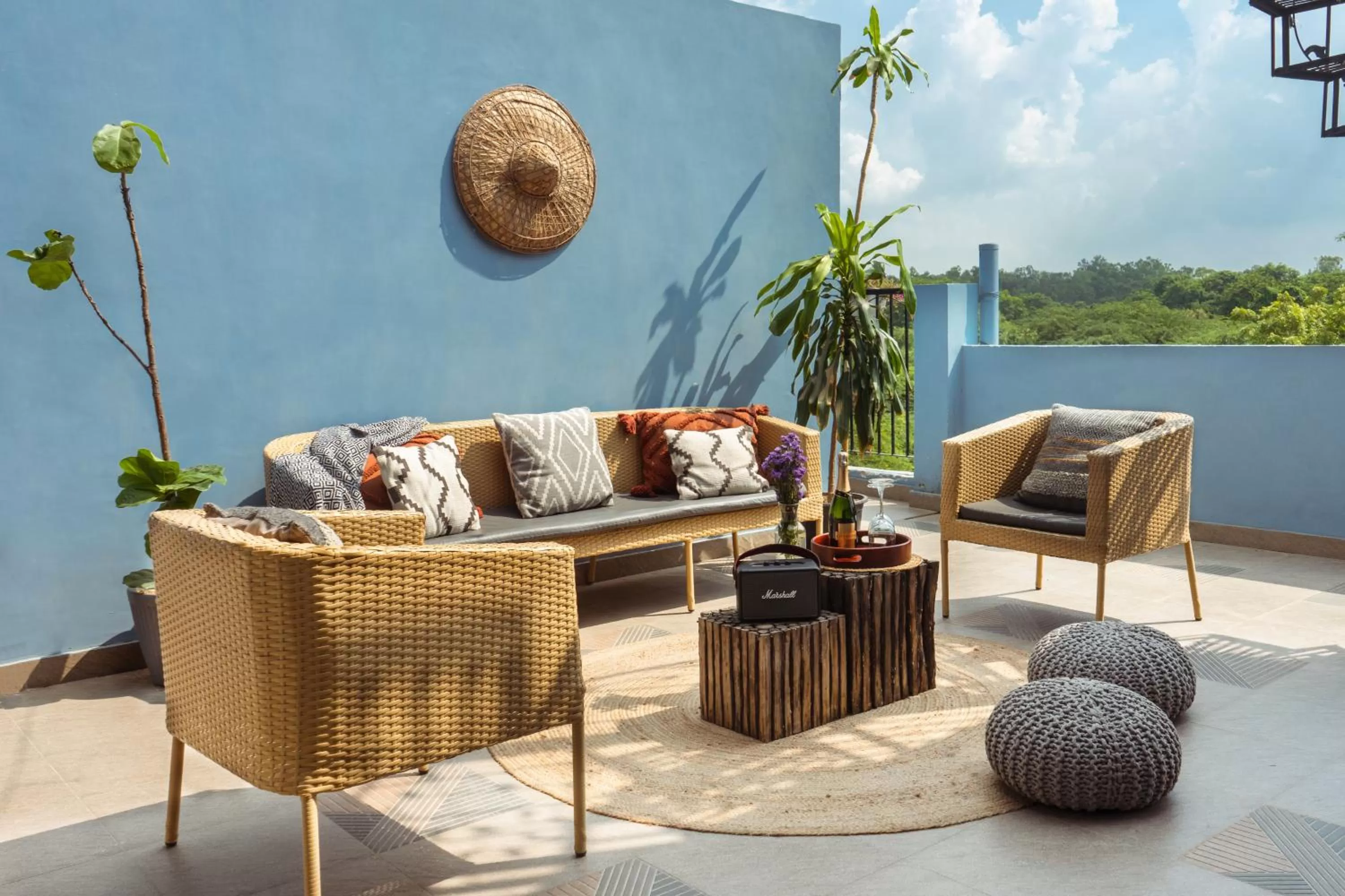 Patio in Minimalist Poshtel & Suites