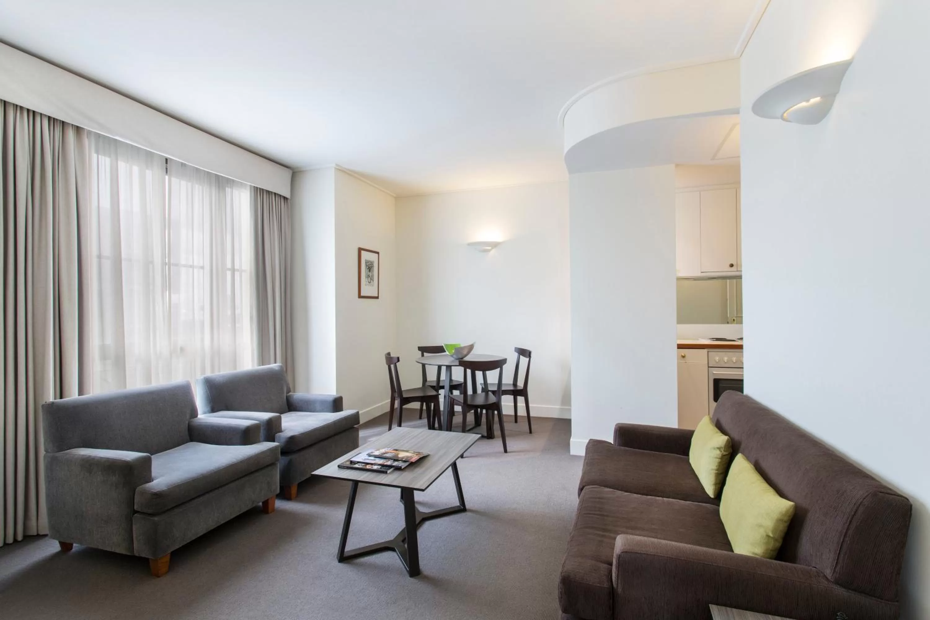 Living room in Mantra on Jolimont Melbourne