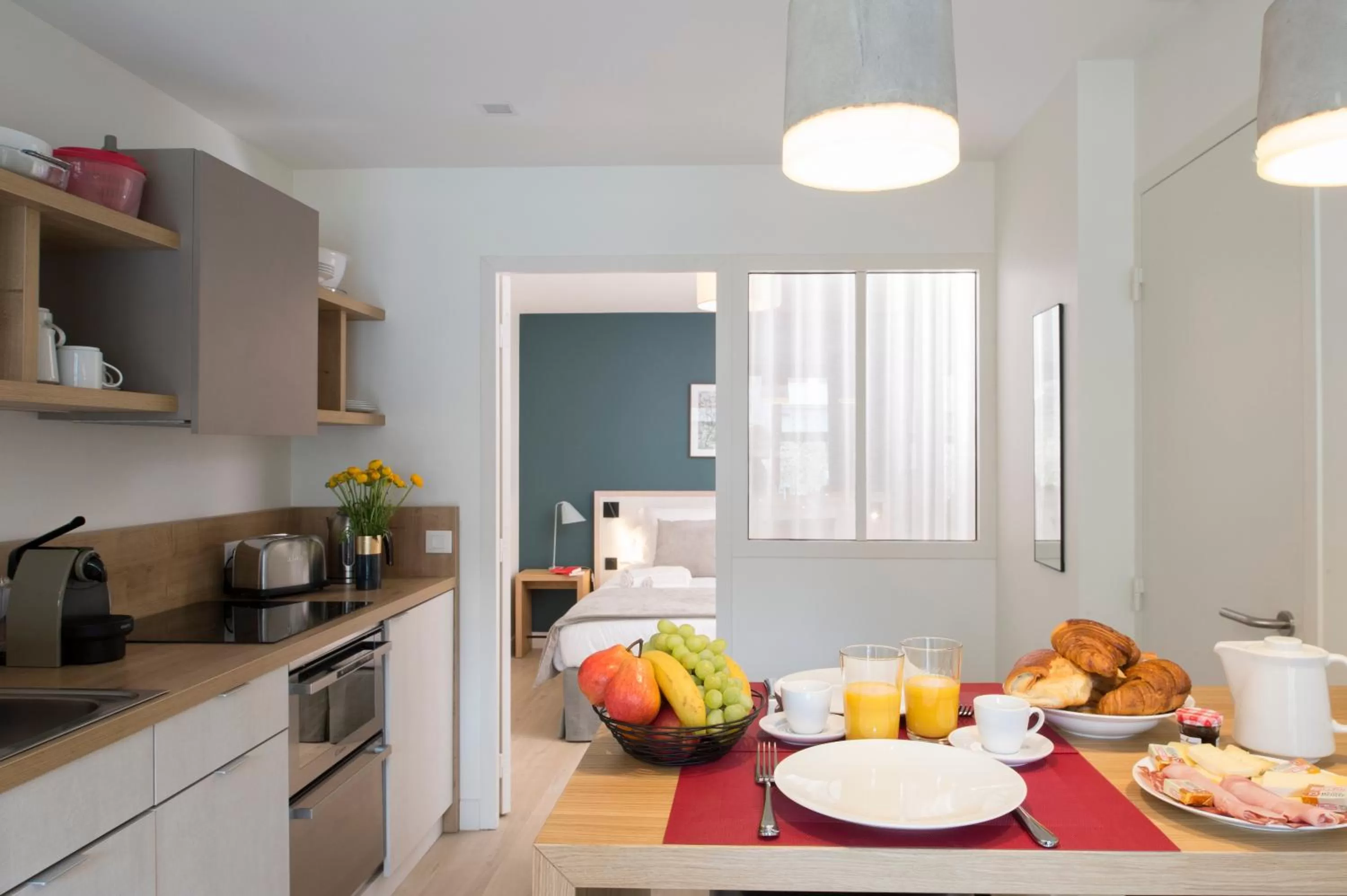 Kitchen or kitchenette in Le Génépy - Appart'hôtel de Charme