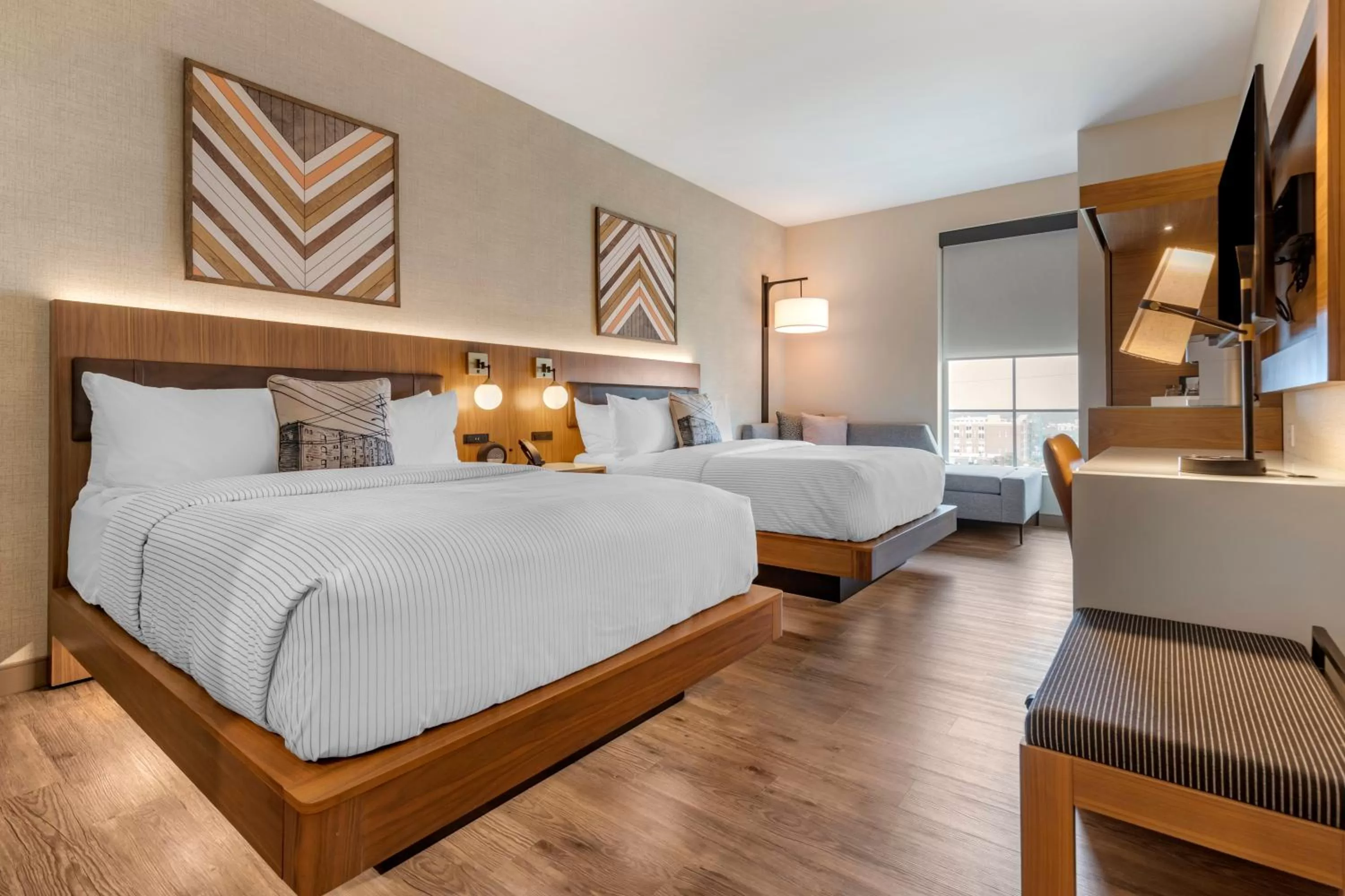 Quadruple Room with Two Queen Beds and Roll-In Shower - Disability Access/Non Smoking in Cambria Hotel Columbia Downtown the Vista