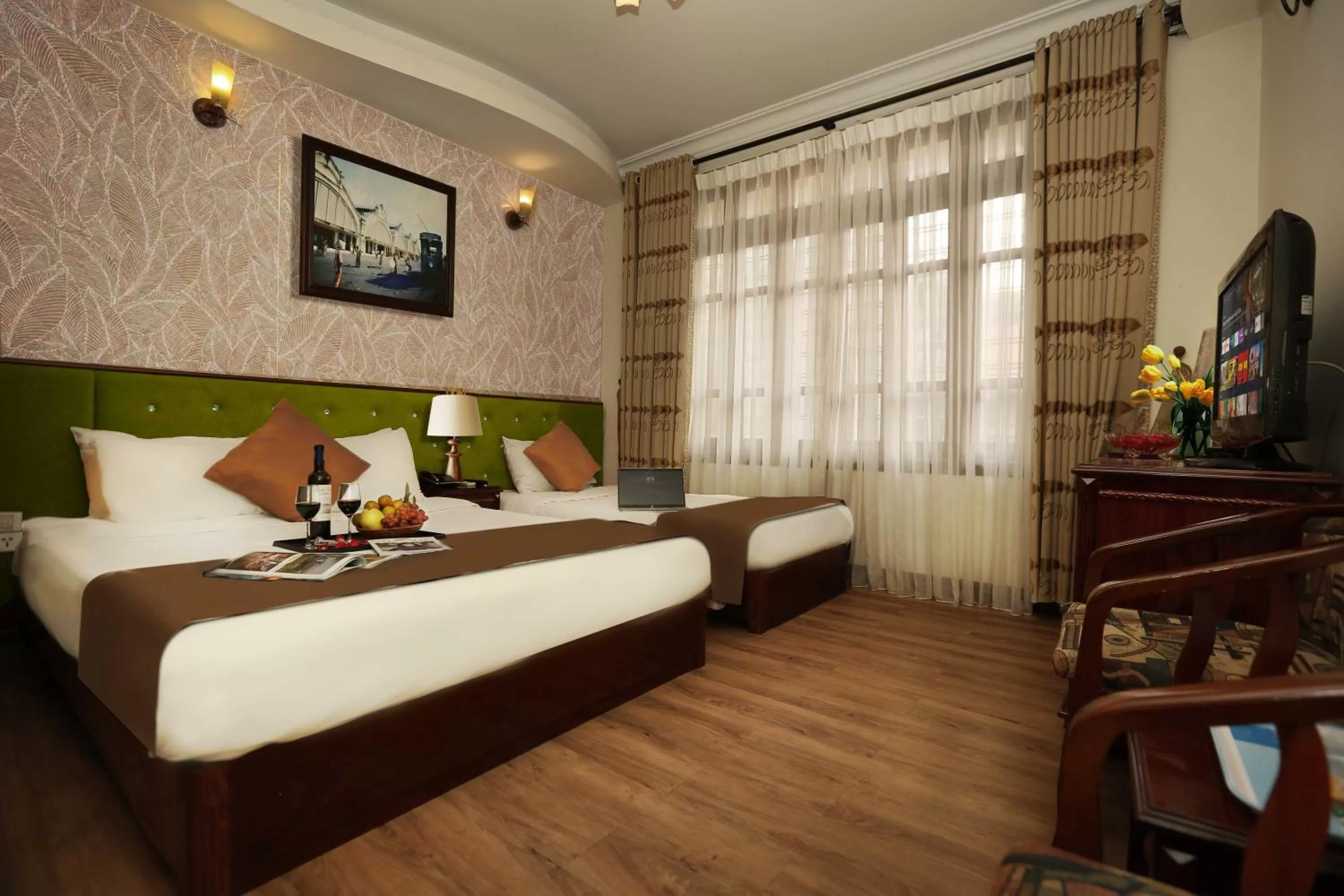 Property building, Bed in Hanoi Golden Lotus Hotel & Spa