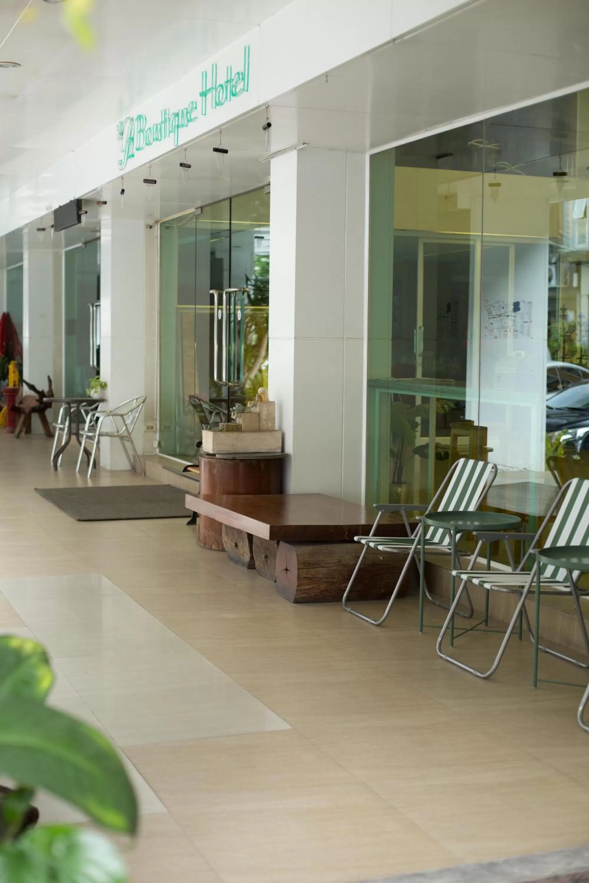 Seating area in P2 Boutique