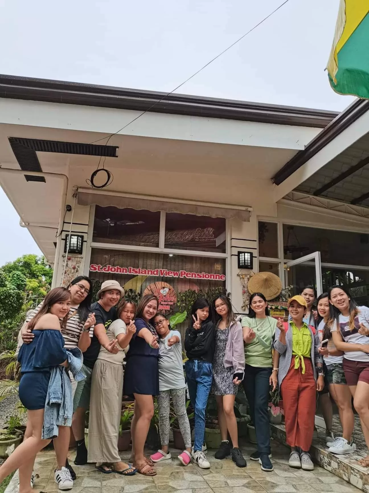 group of guests in St. John Island View Pensionne