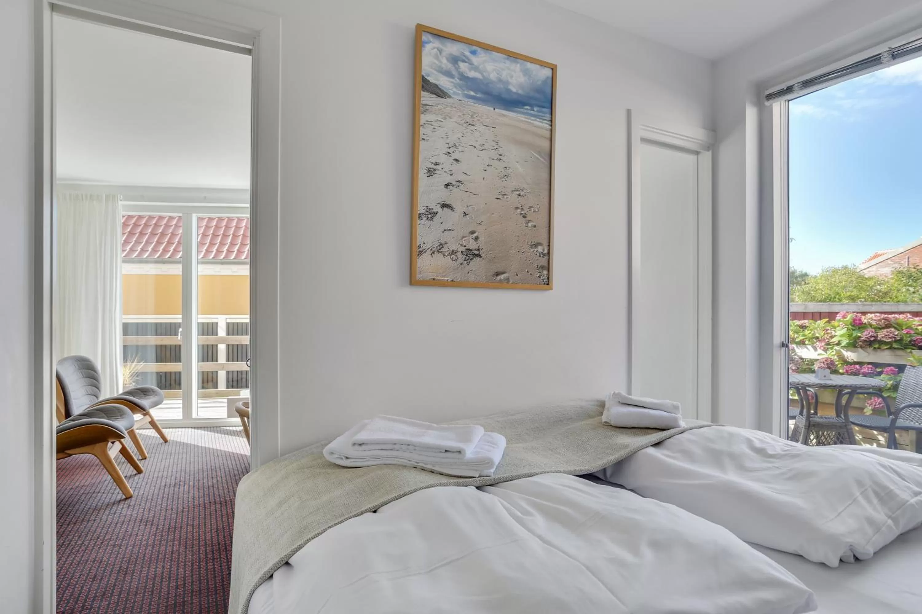 Balcony/Terrace, Bed in Skagen Harbour Hotel