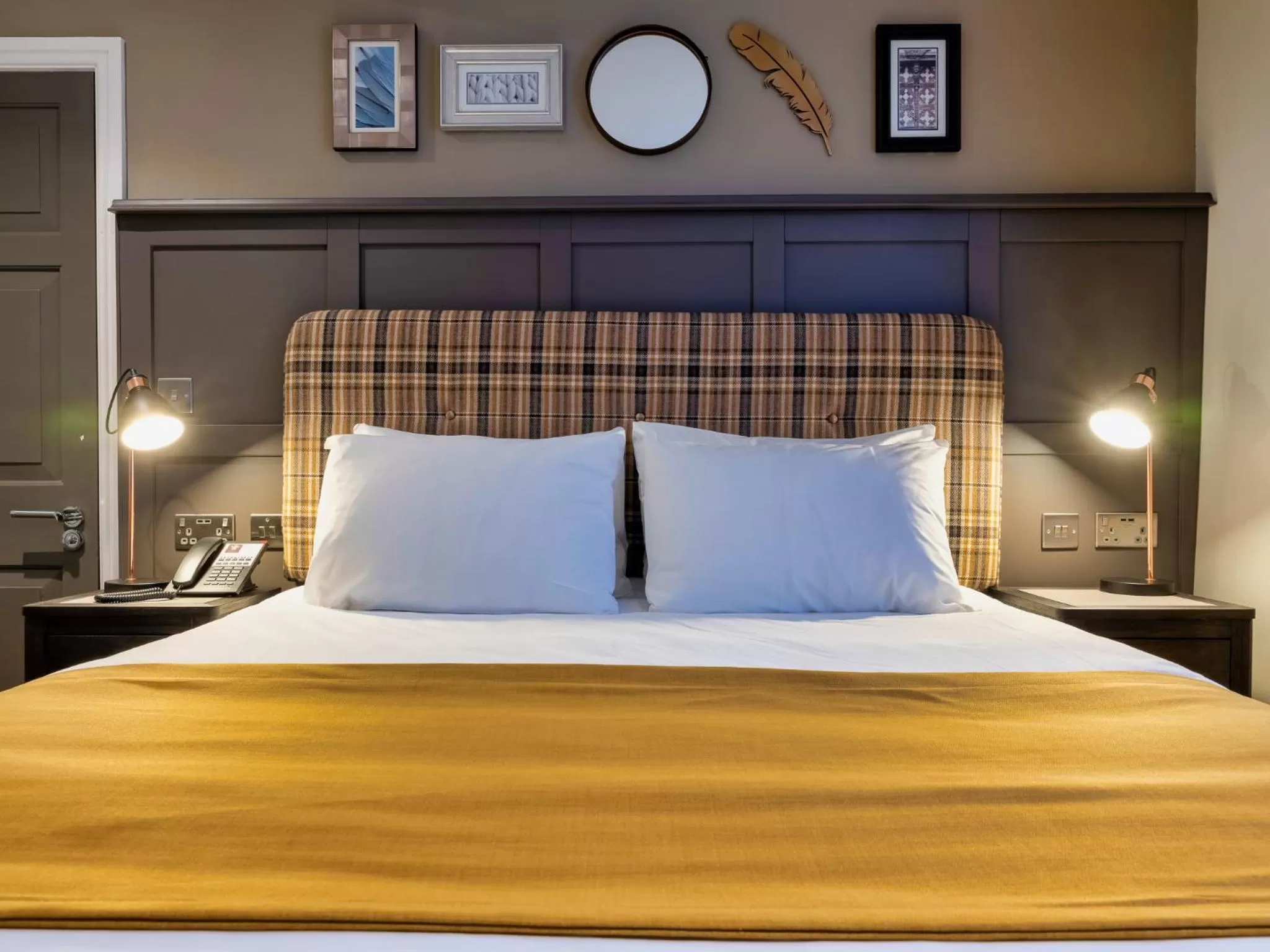 Bed in The Feathers Hotel