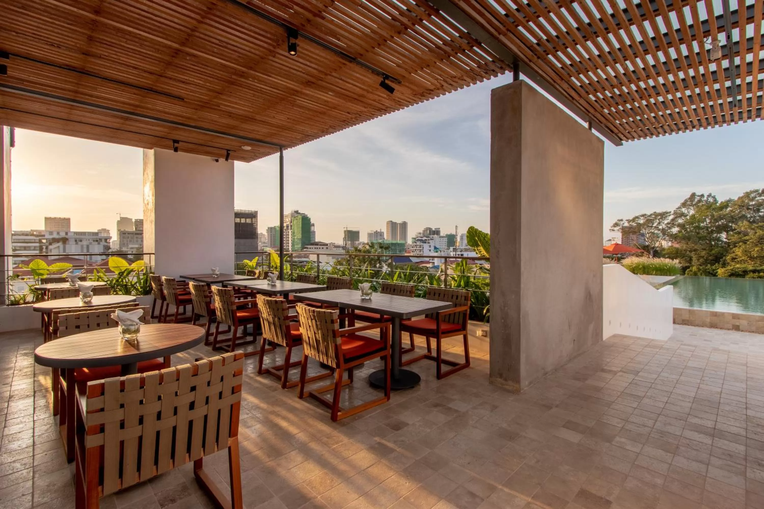 Dining area in Penh House Hotel
