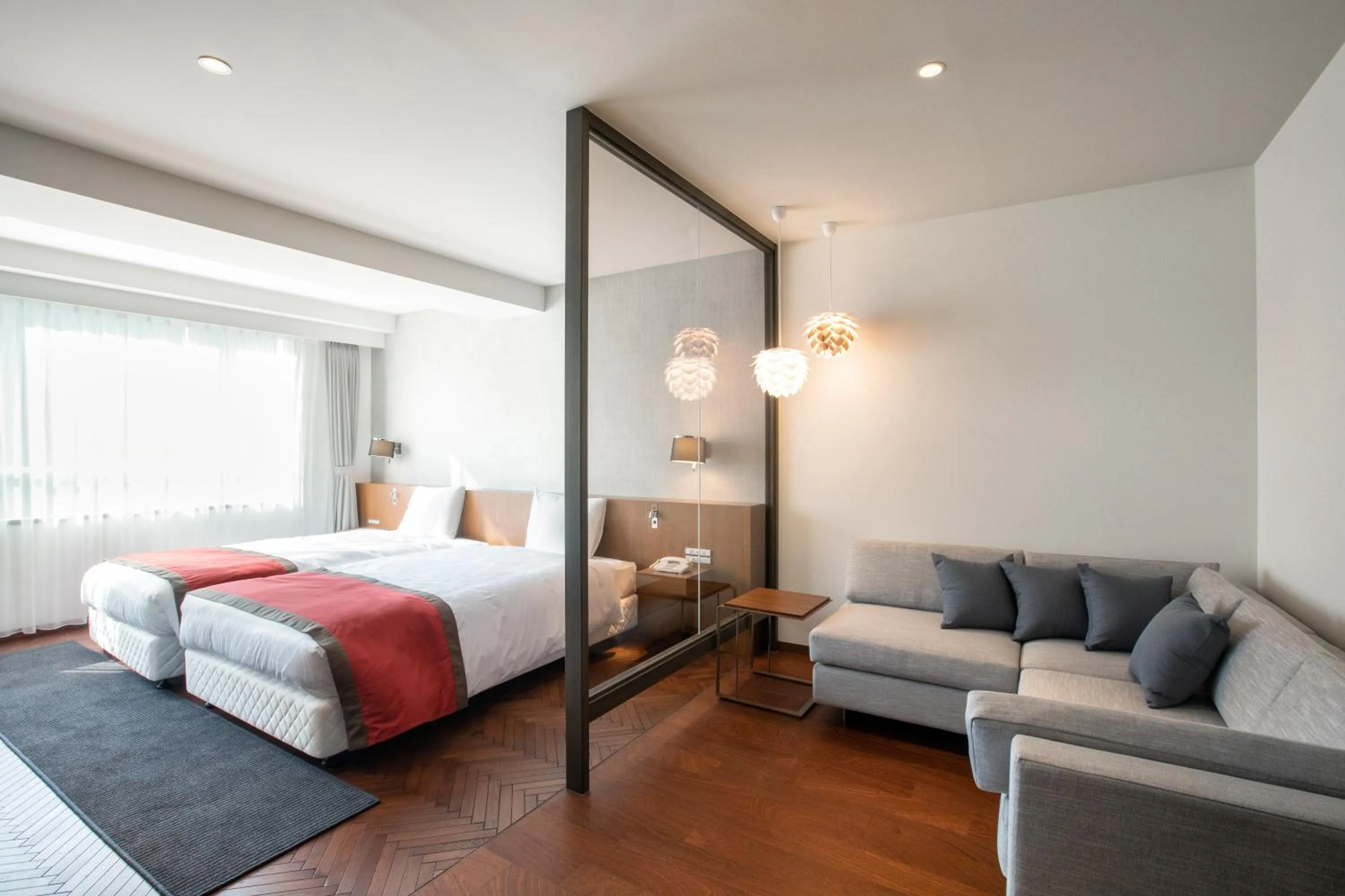 Living room, Bed in Kitayuzawa Mori no soraniwa