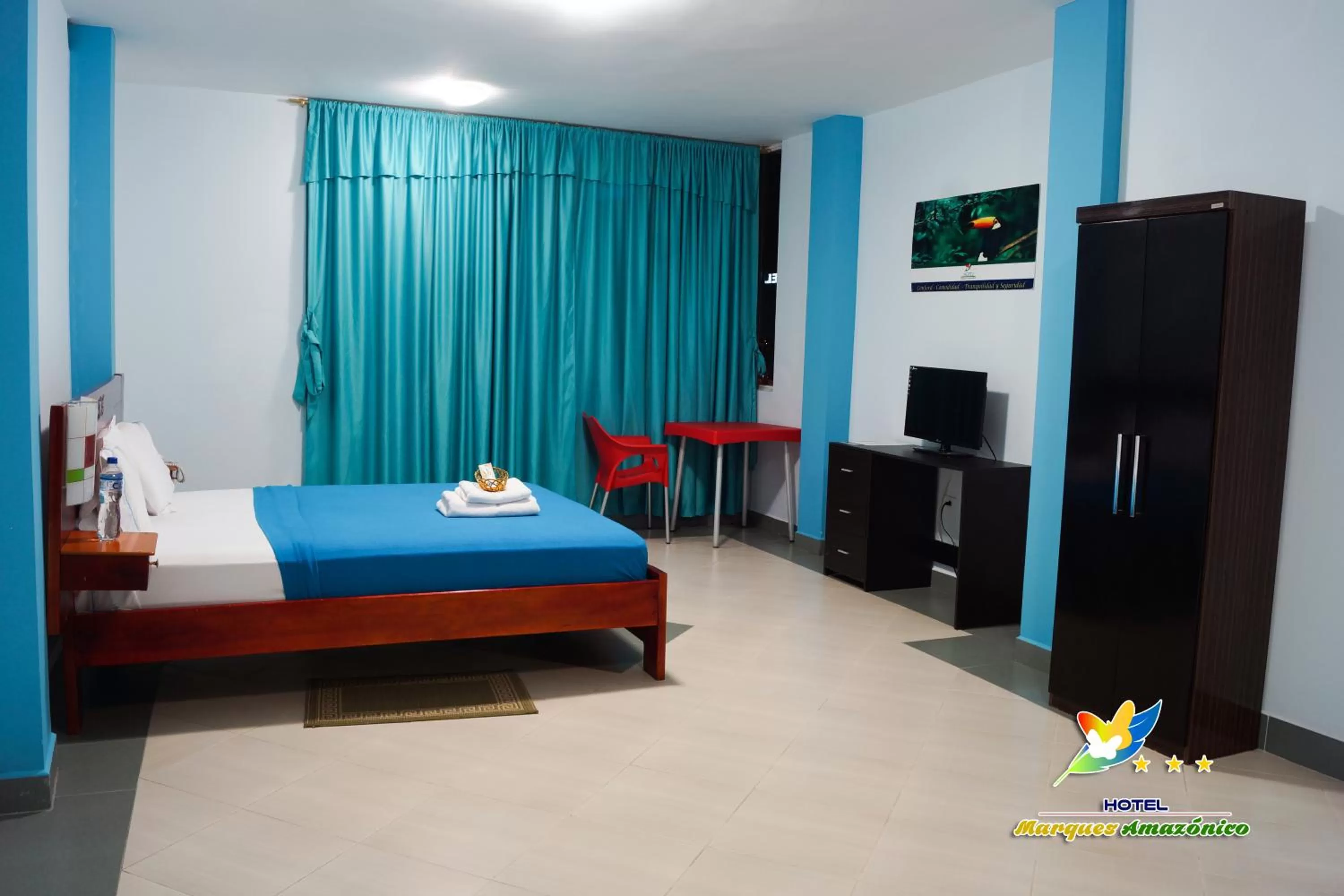 Bed in Hotel Marques Amazonico