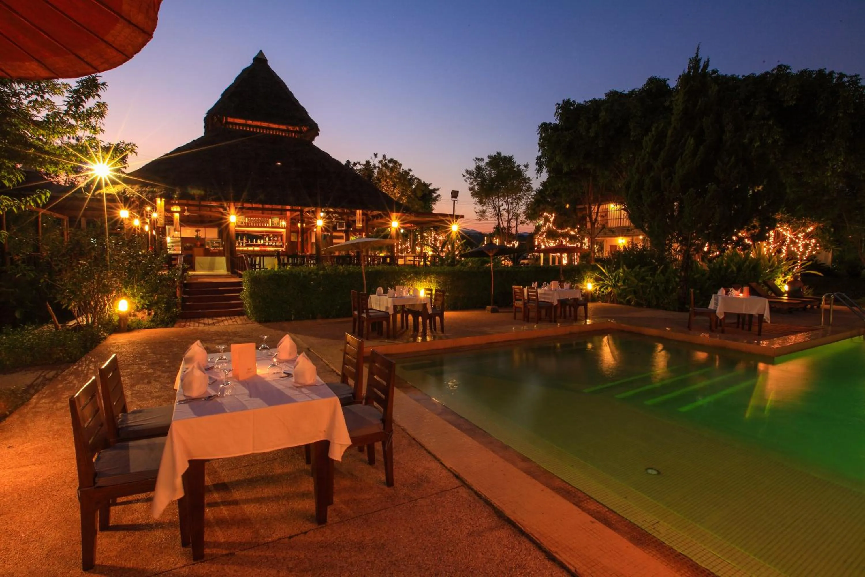 Pool view in Belle Villa Resort, Pai