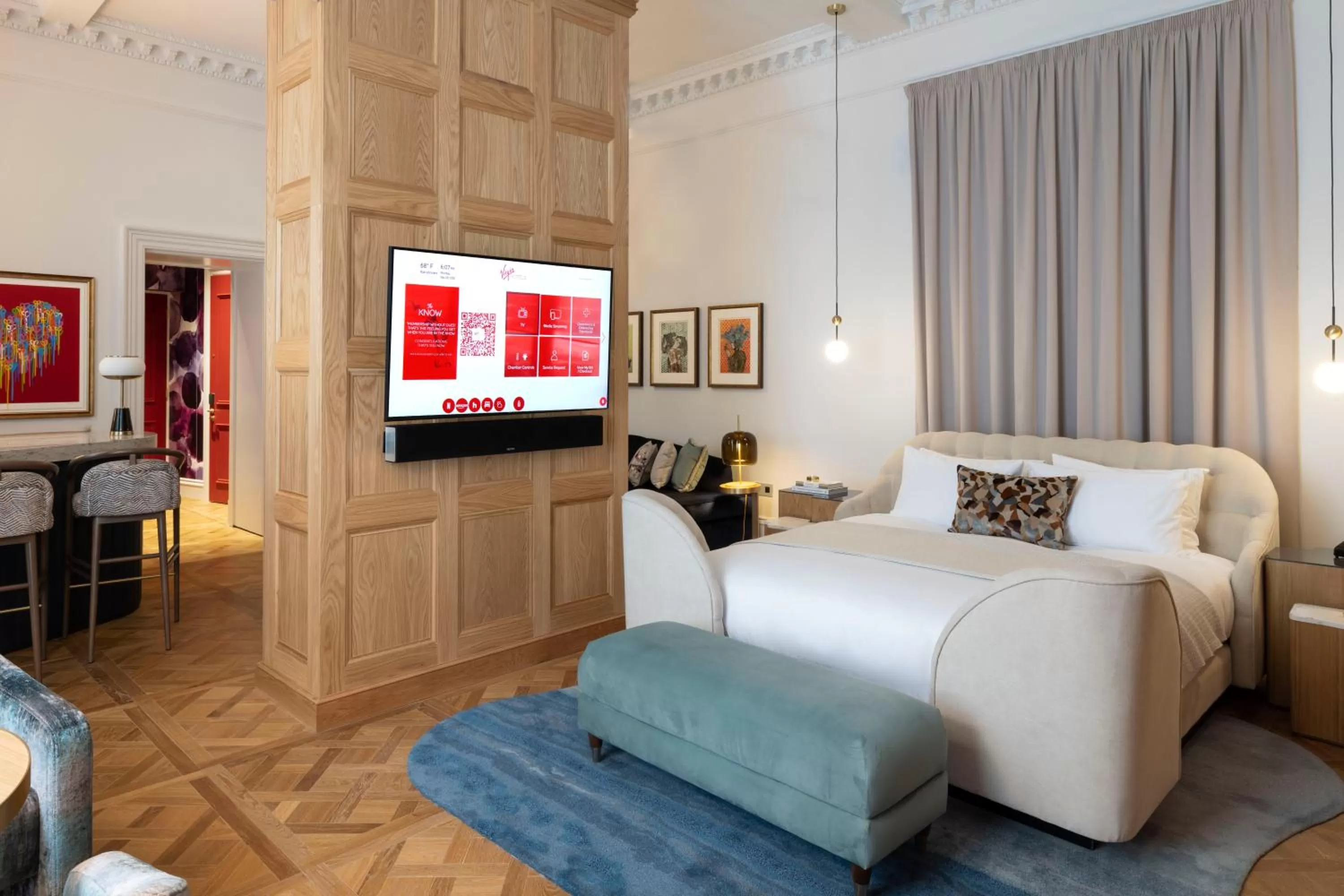 Bed in Virgin Hotels Edinburgh