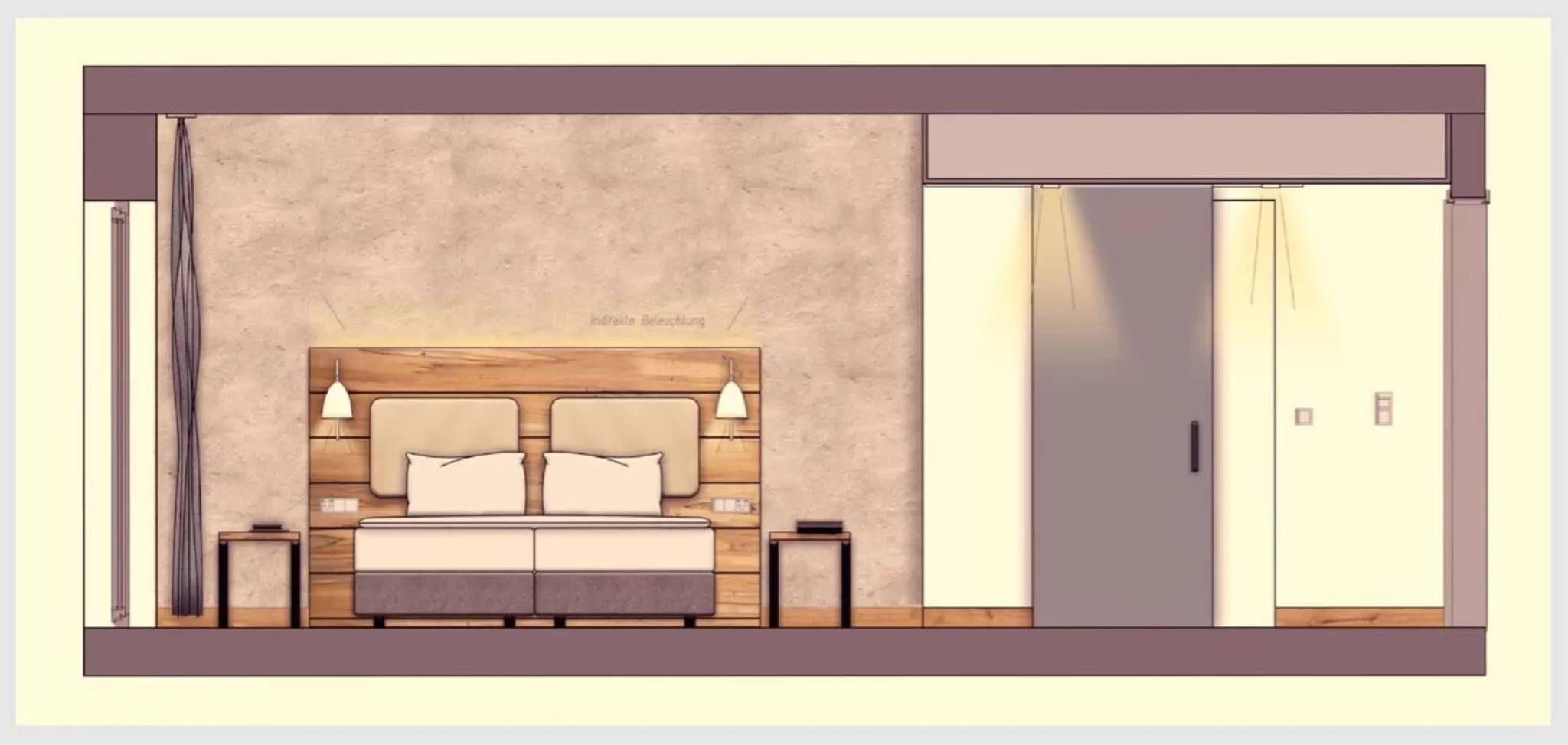 Floor plan, Bed in Walhalla Hotel Regensburg Hoeferer 4 Sterne Superior
