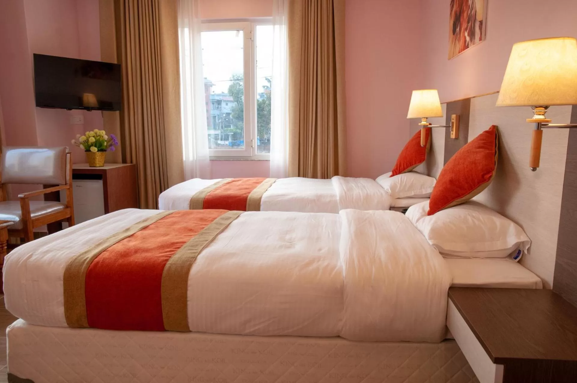 Photo of the whole room, Bed in Hotel Krishna Kathmandu