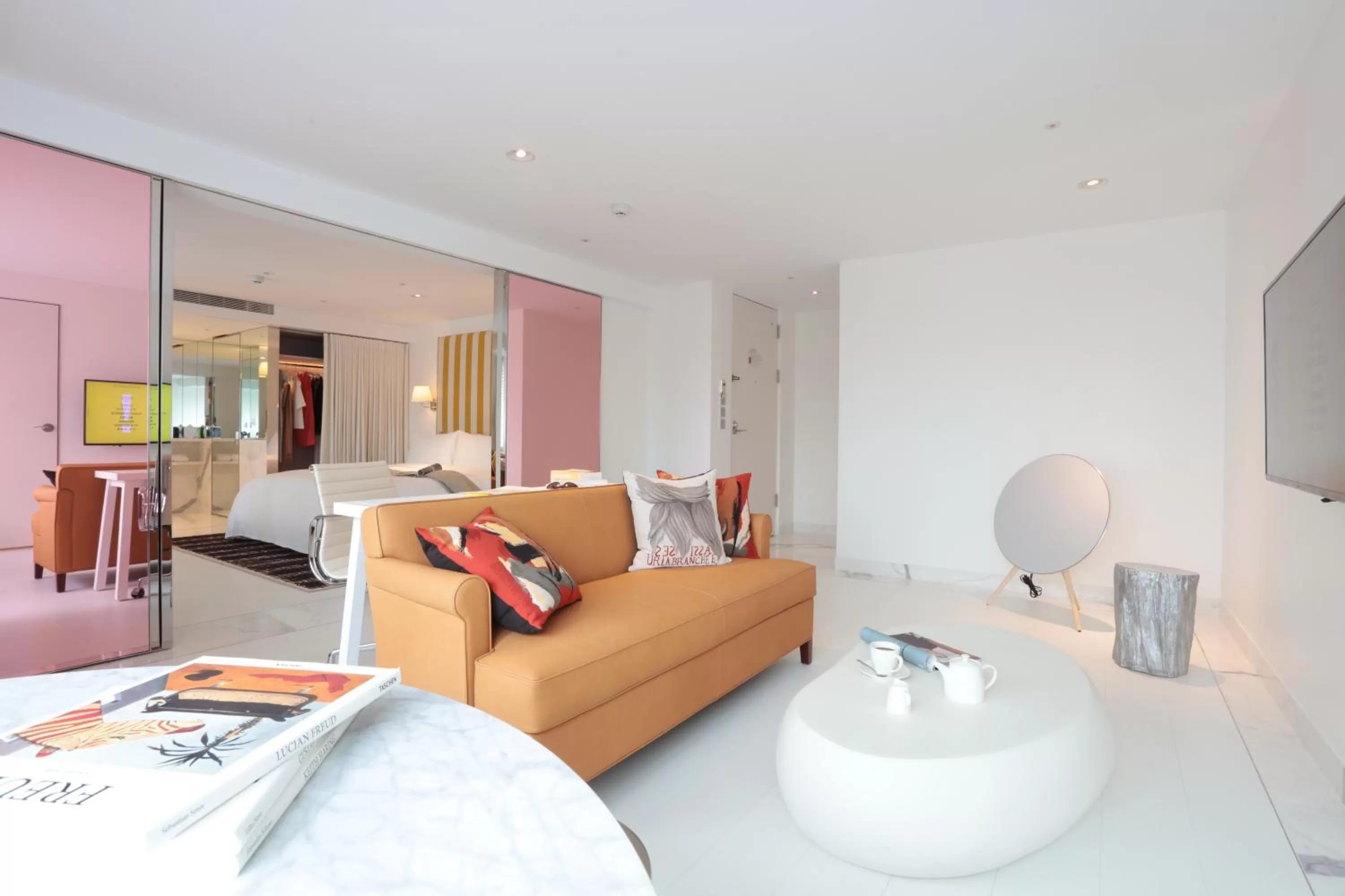 Photo of the whole room, Seating Area in S Hotel | Designed by Philippe Starck