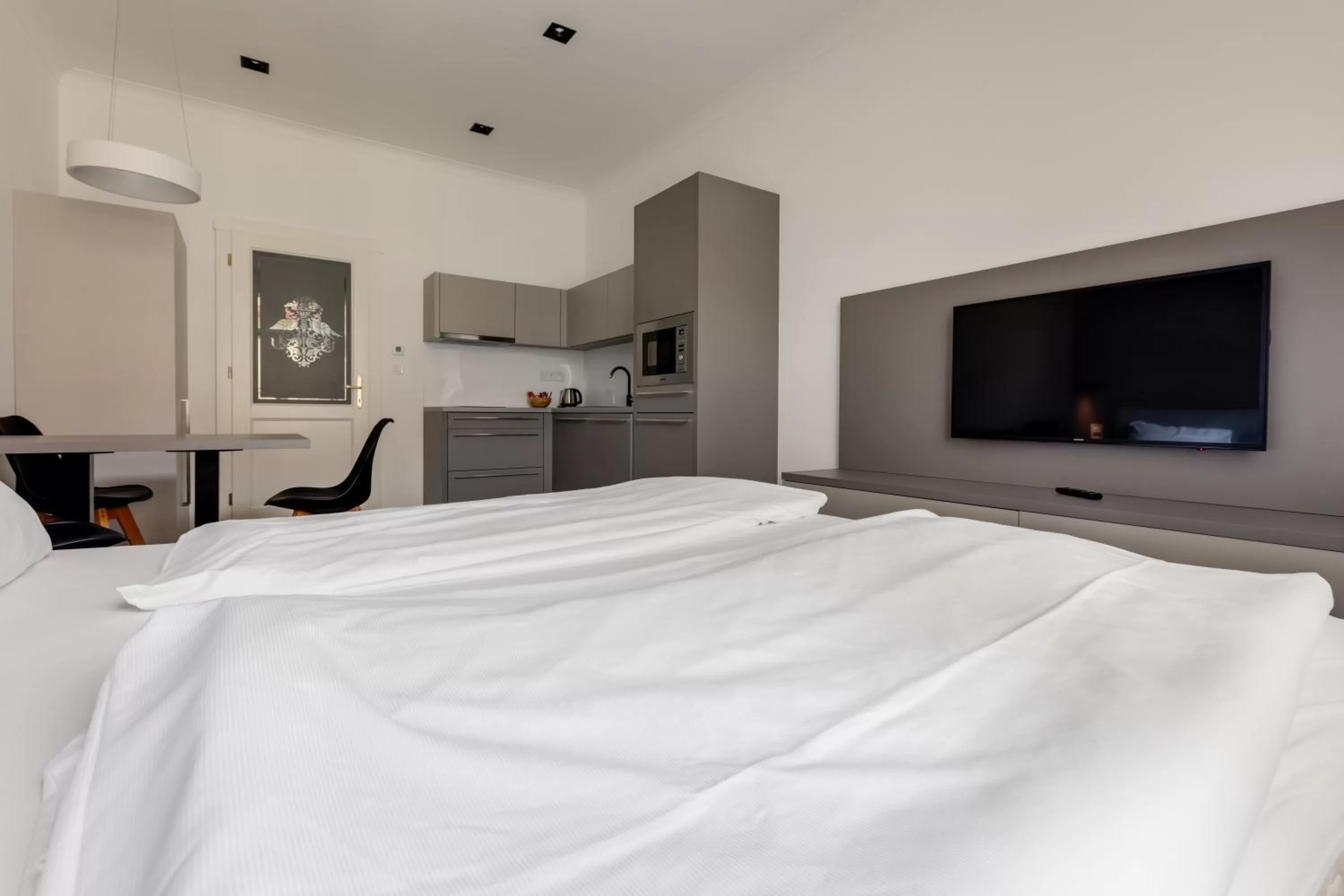 Bed in Lampi Aparthotel Prague