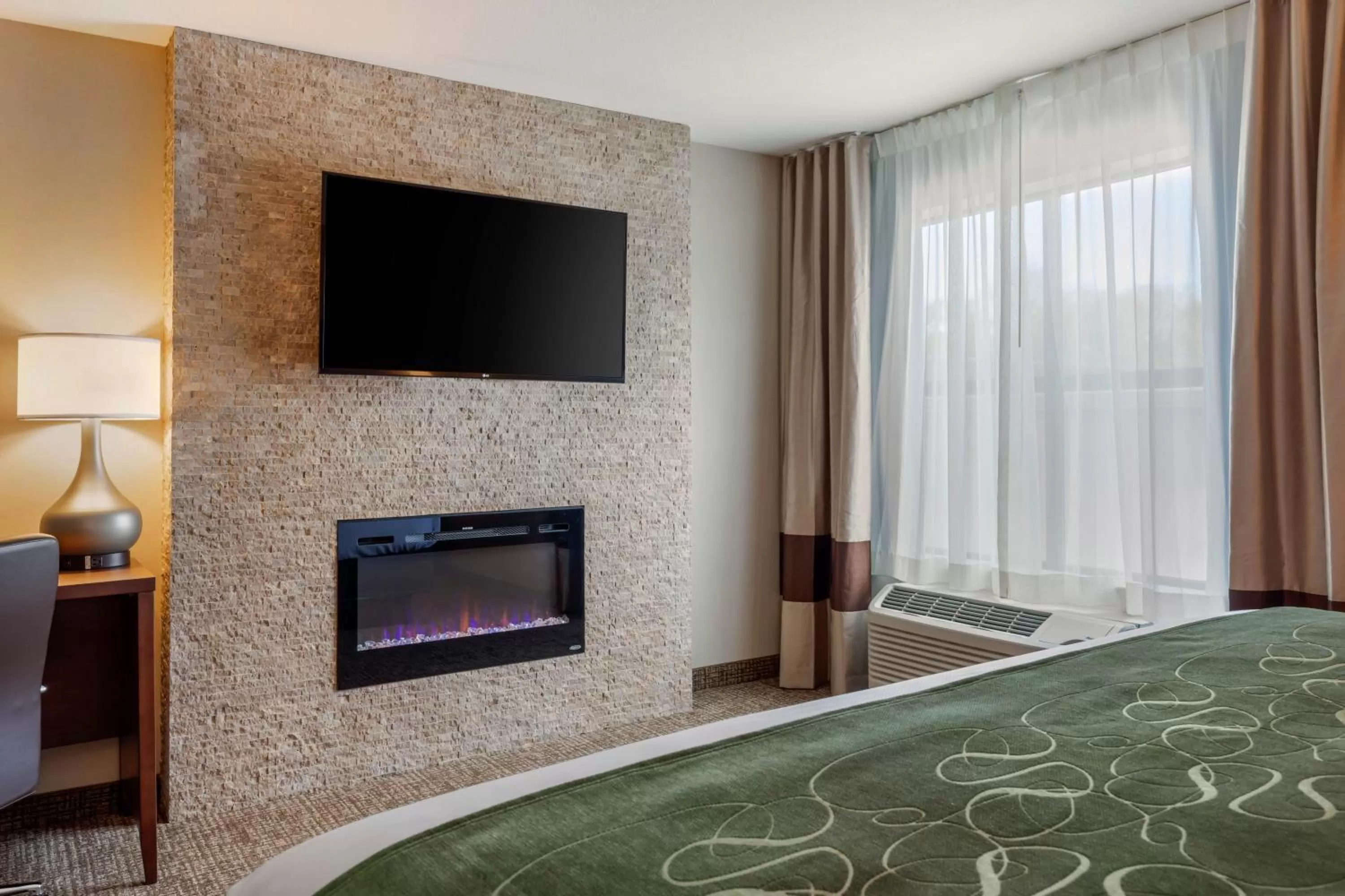 TV and multimedia, Bed in Comfort Inn & Suites Schenectady - Scotia