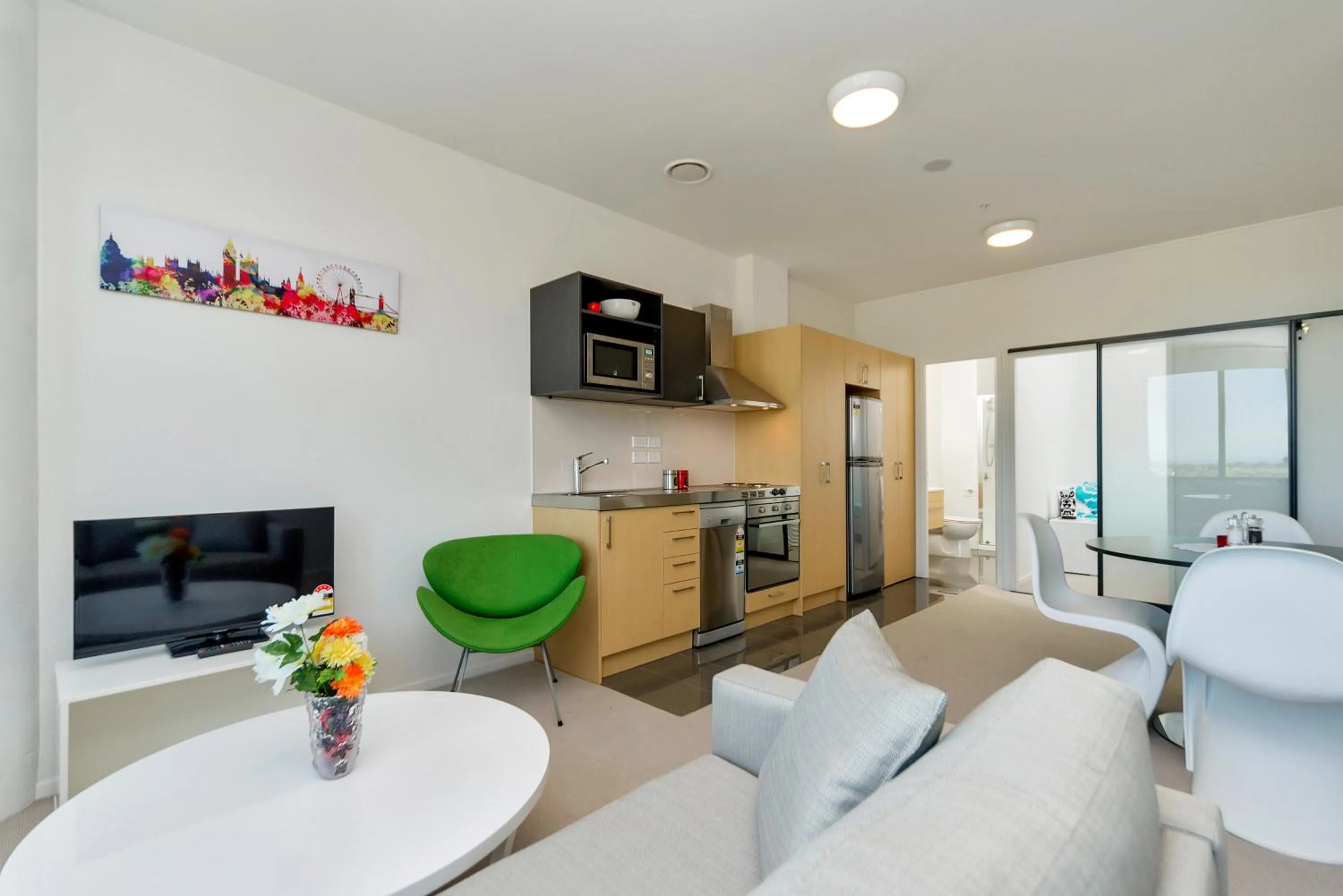 Kitchen or kitchenette in MCentral Apartments Manukau