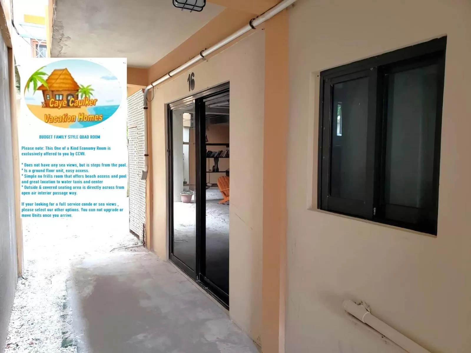 Economy Quadruple Room in Beach Side Condos Caye Caulker by CCVH