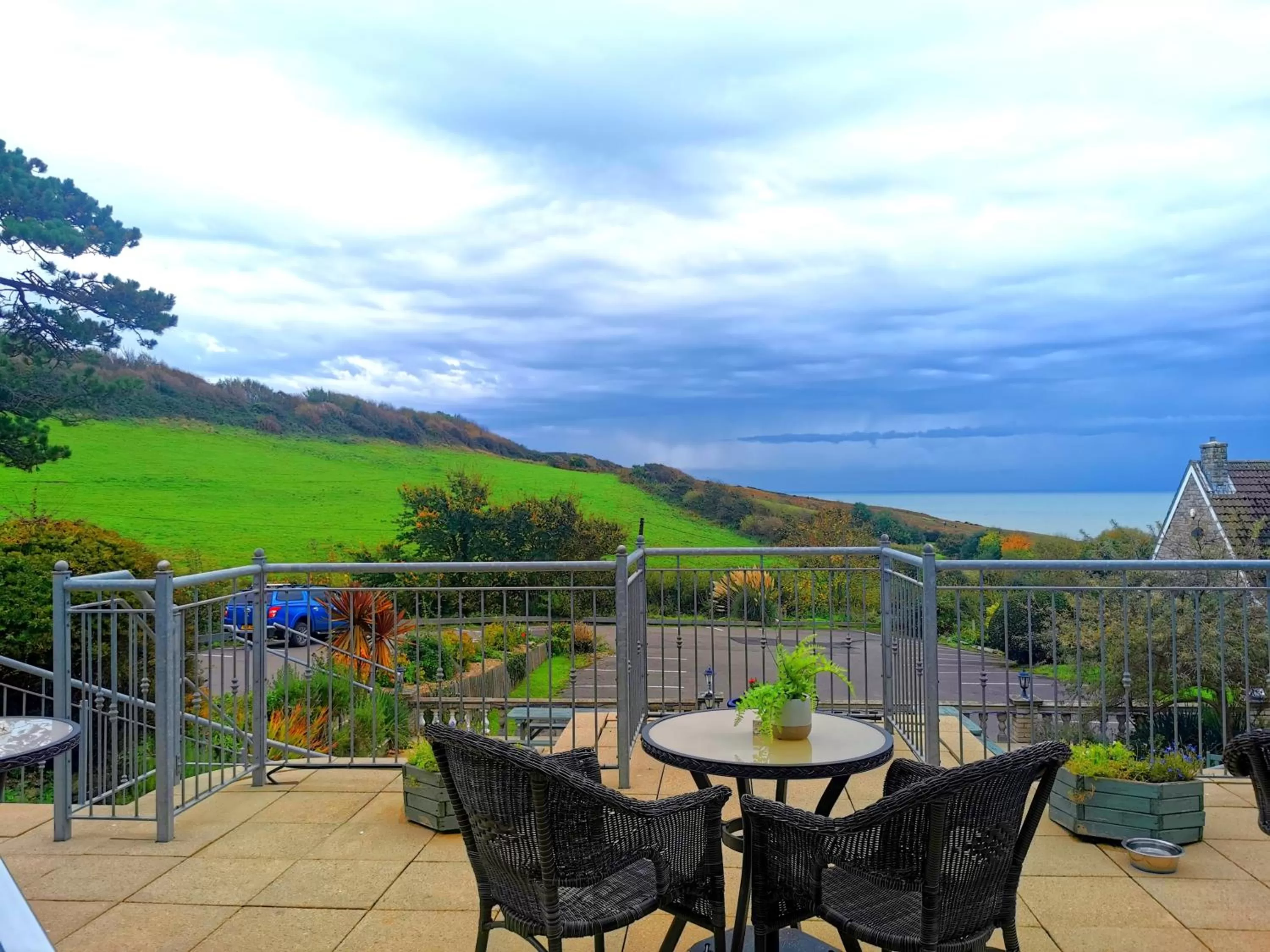 Balcony/Terrace in Eype's Mouth Country Hotel