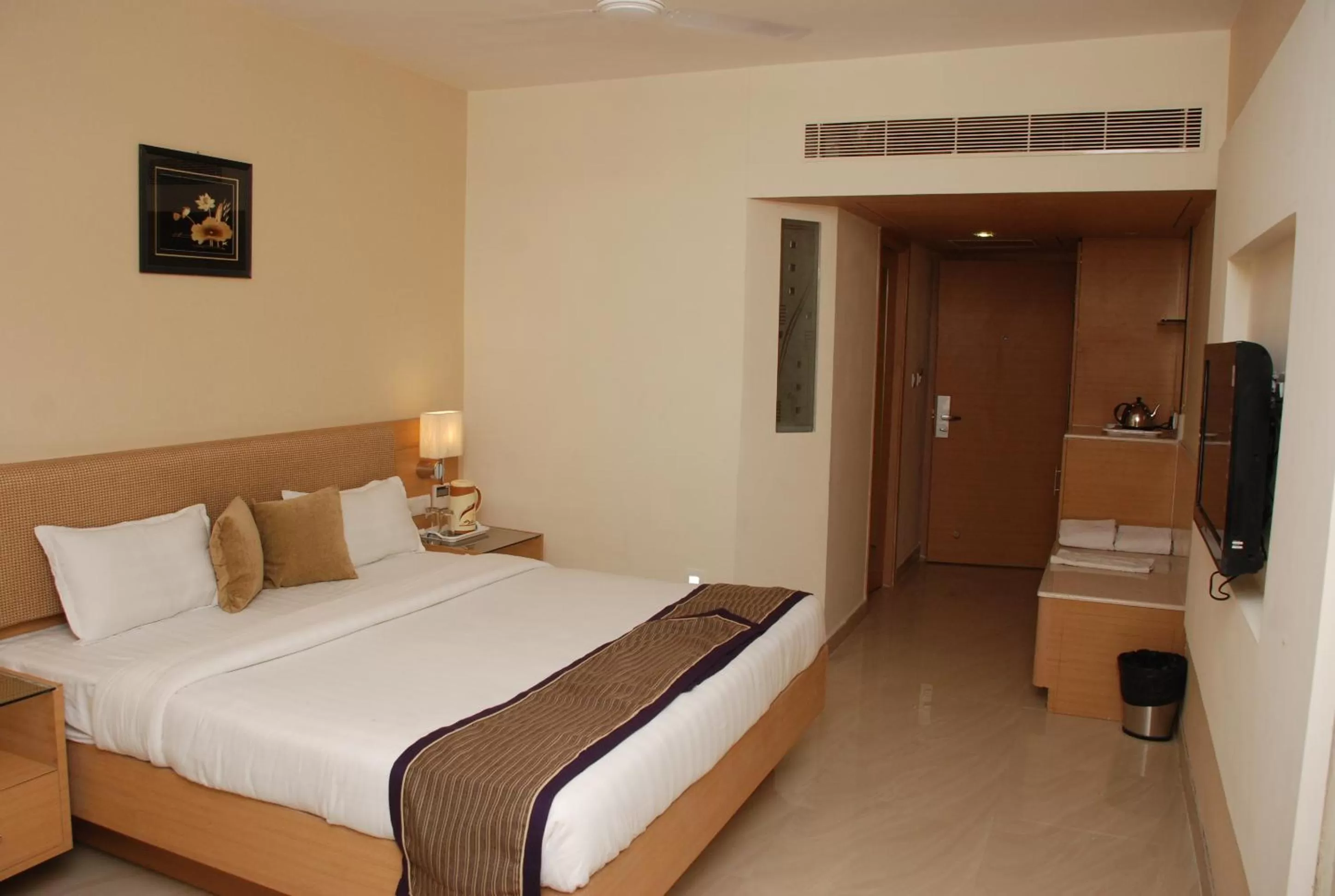 Photo of the whole room, Bed in PLA Krishna Inn