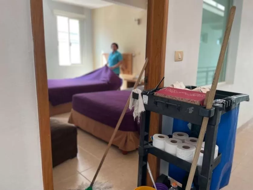 Bed in Hotel Santo Domingo Express