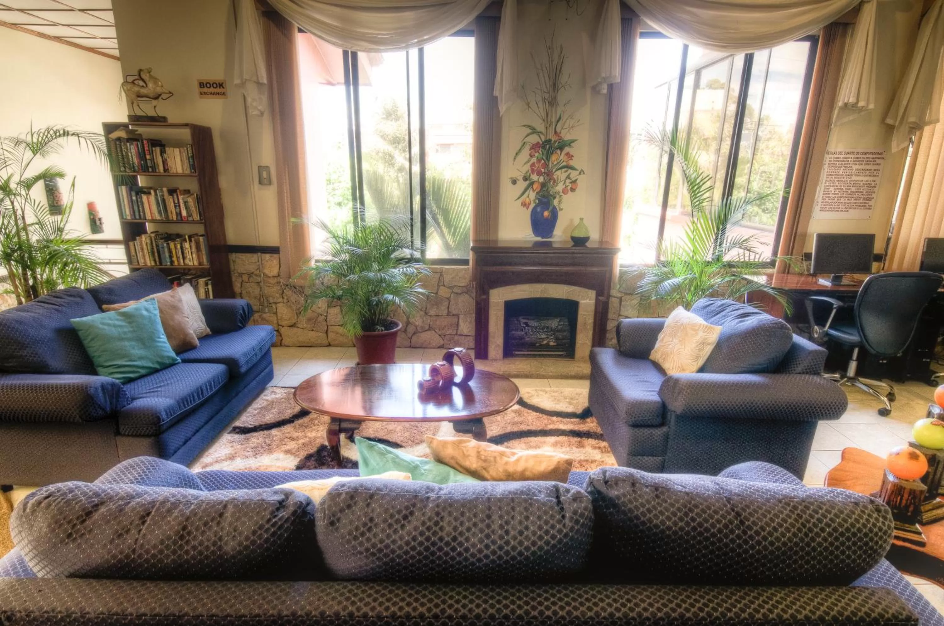 Communal lounge/ TV room in Adventure Inn