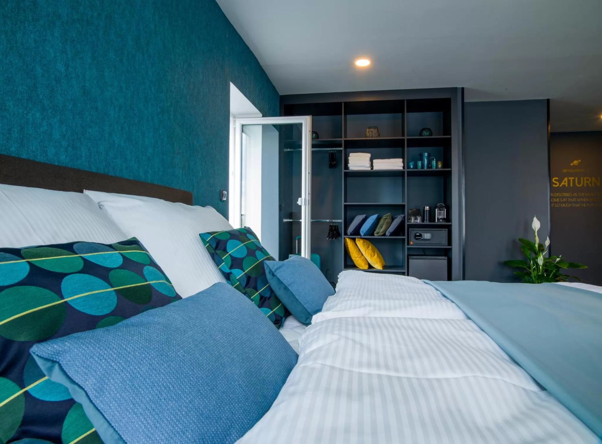 Bedroom, Bed in Rooftop Planet Prague Hotel