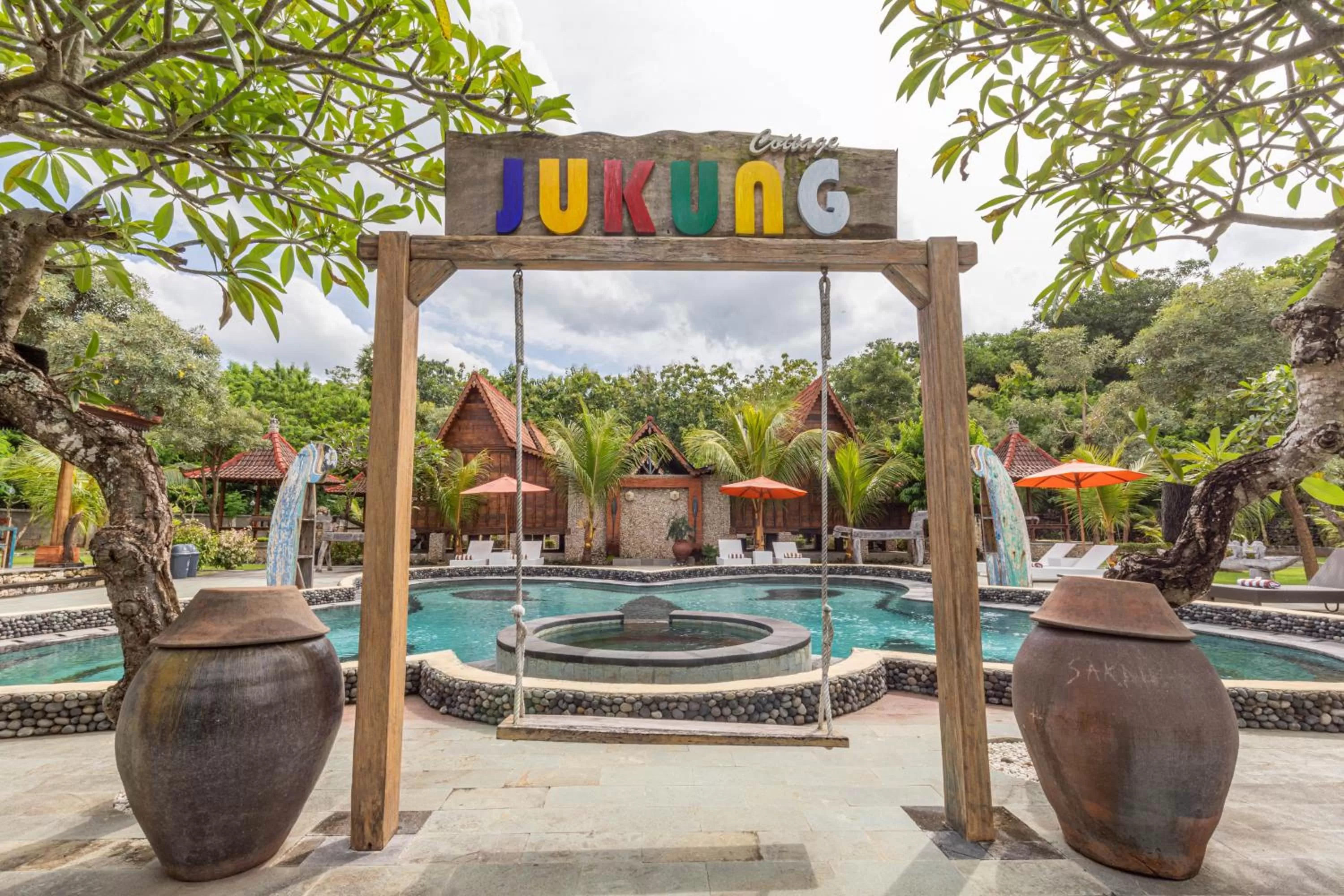 Pool view in Jukung Cottage