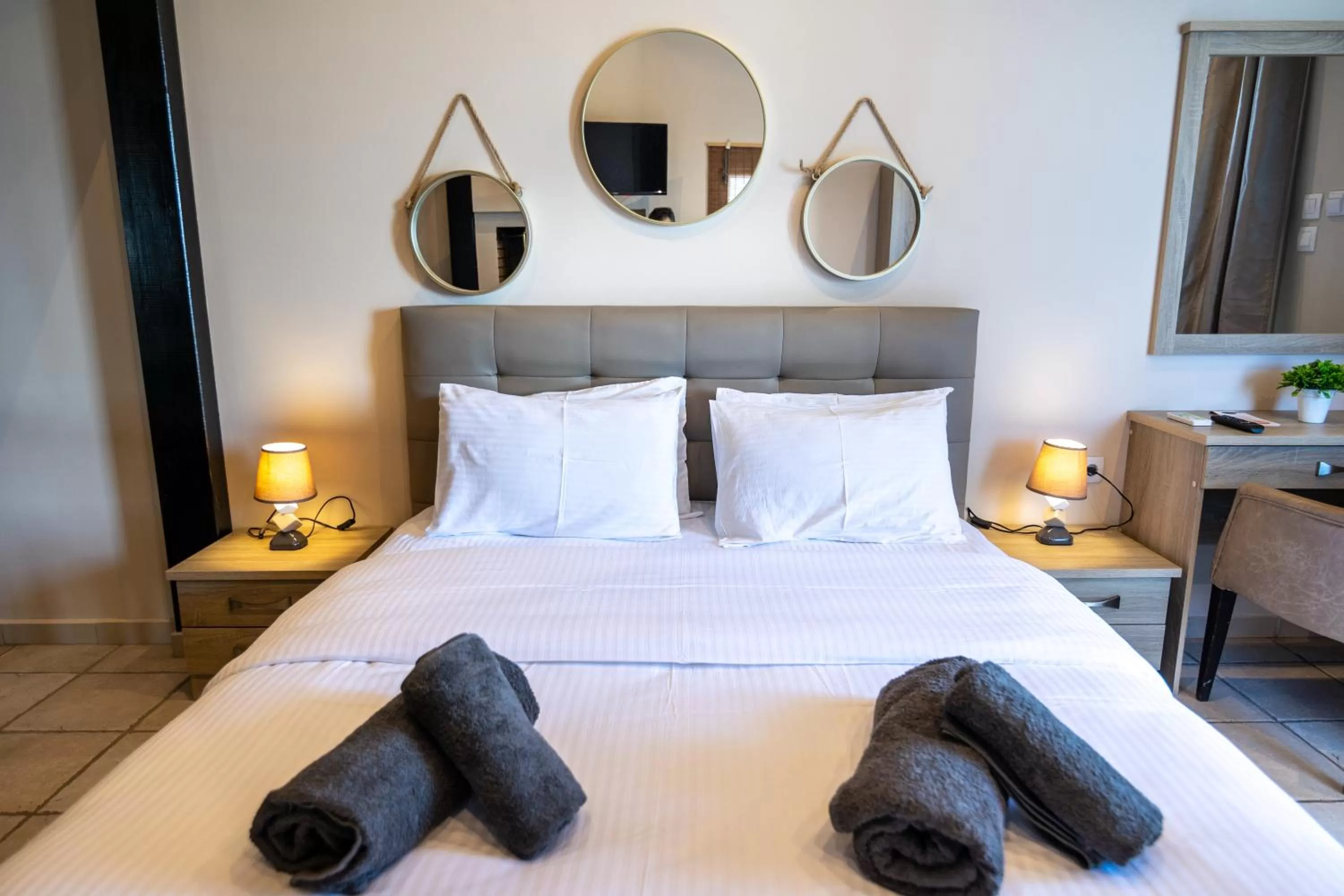 Bed in Votsalakia Hotel & Luxury Apartments