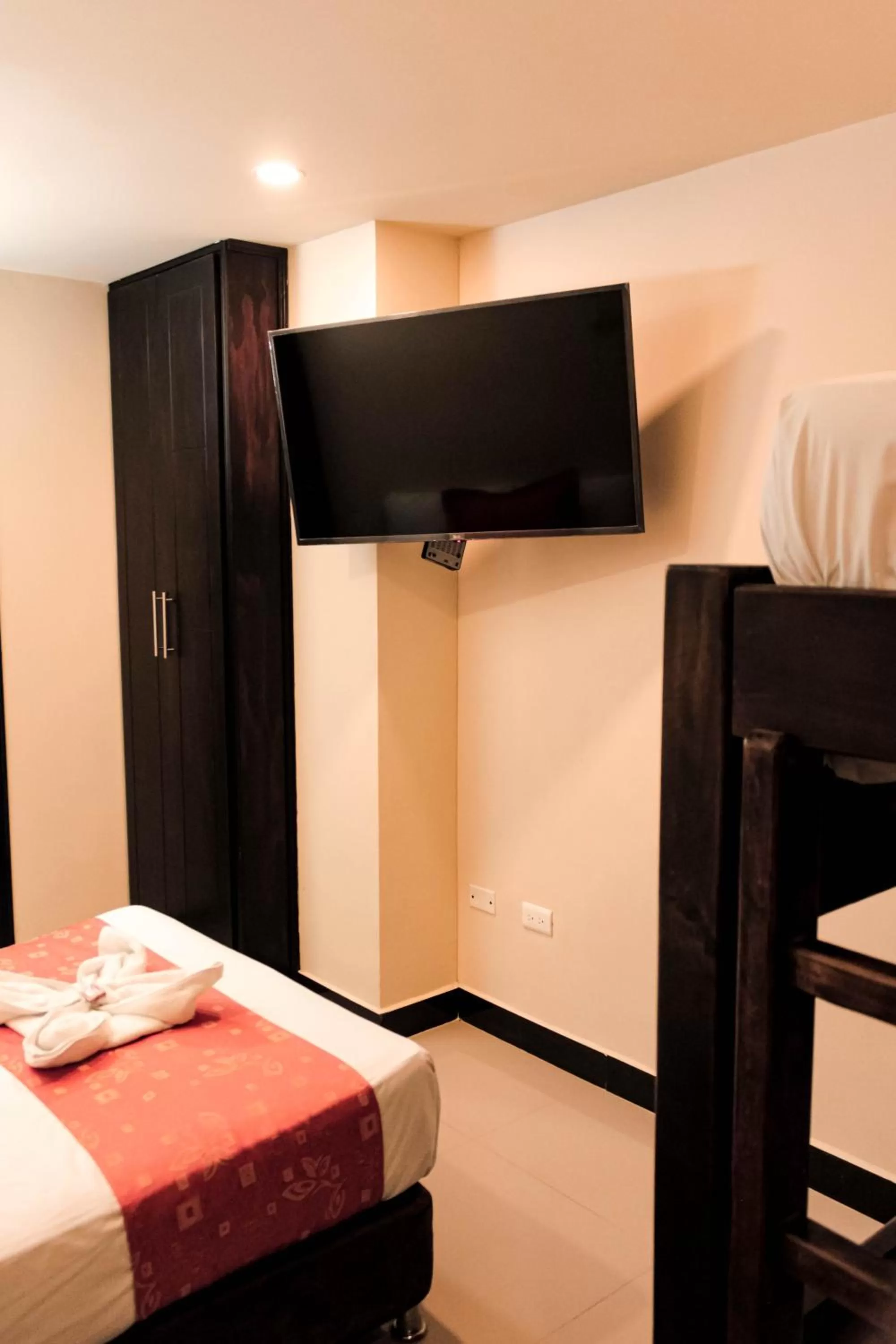 Bed, TV/Entertainment Center in Hotel Plaza Garibaldi