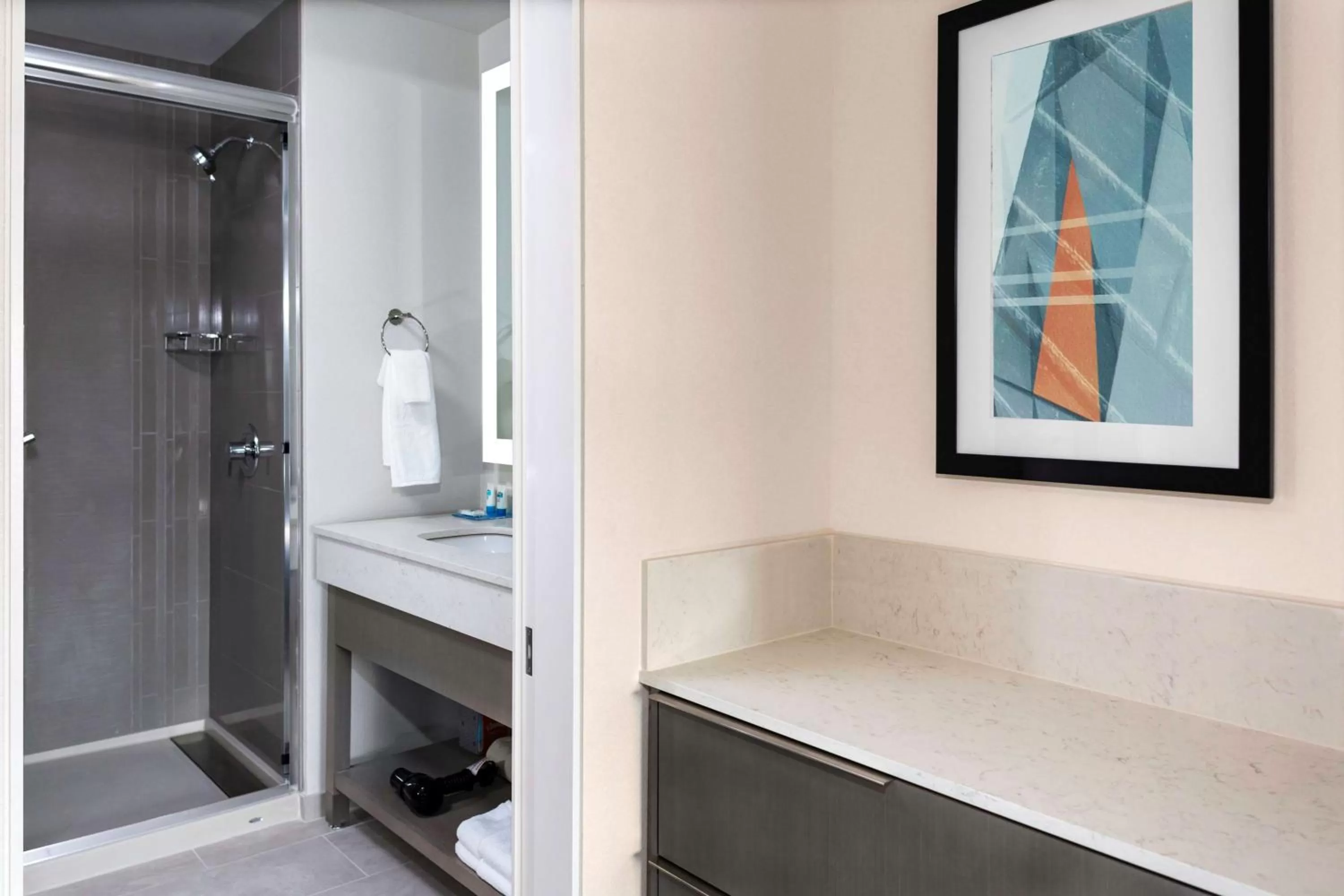 Bathroom in Hyatt House Charlotte Rea Farms