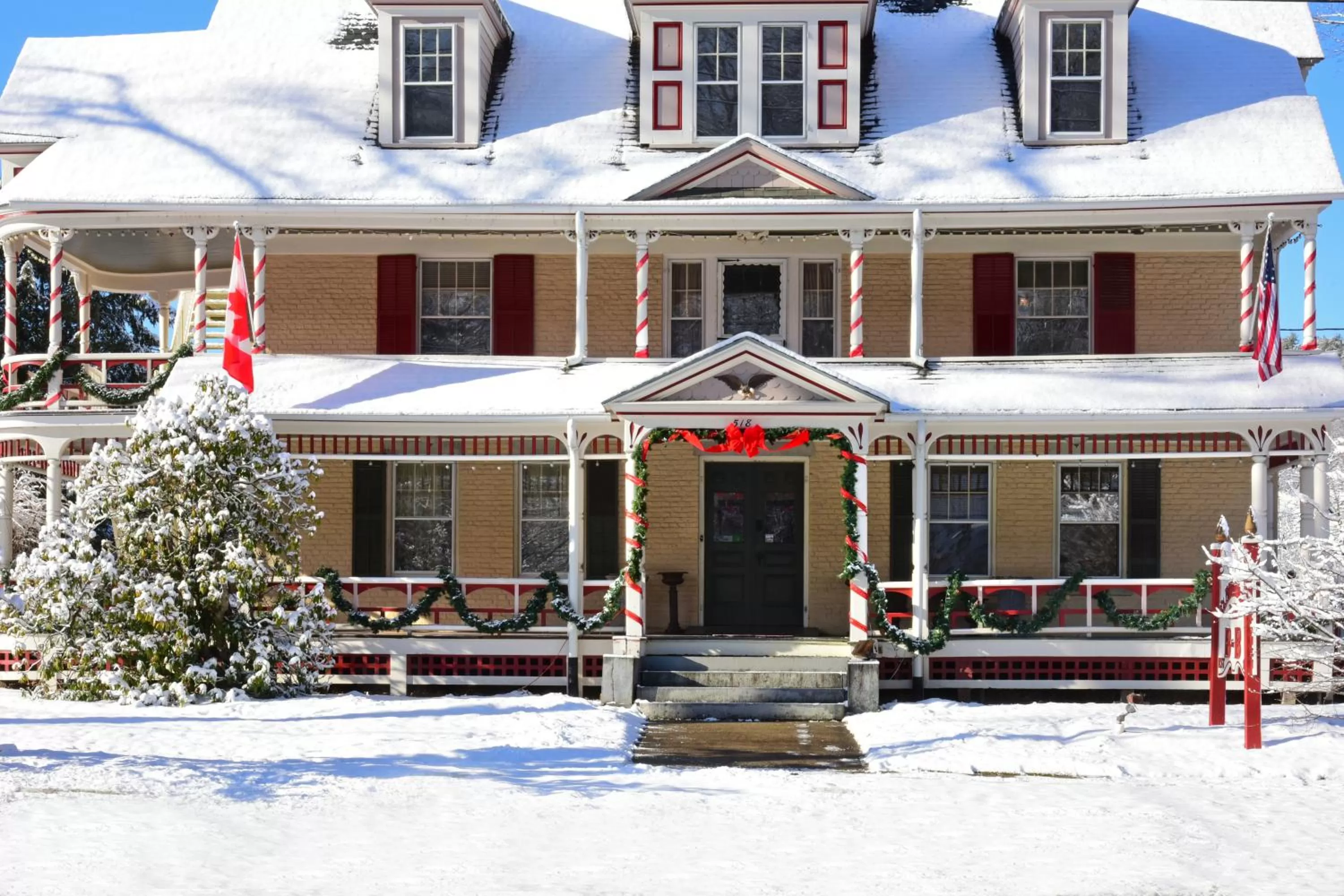 Facade/entrance, Winter in Wainwright Inn