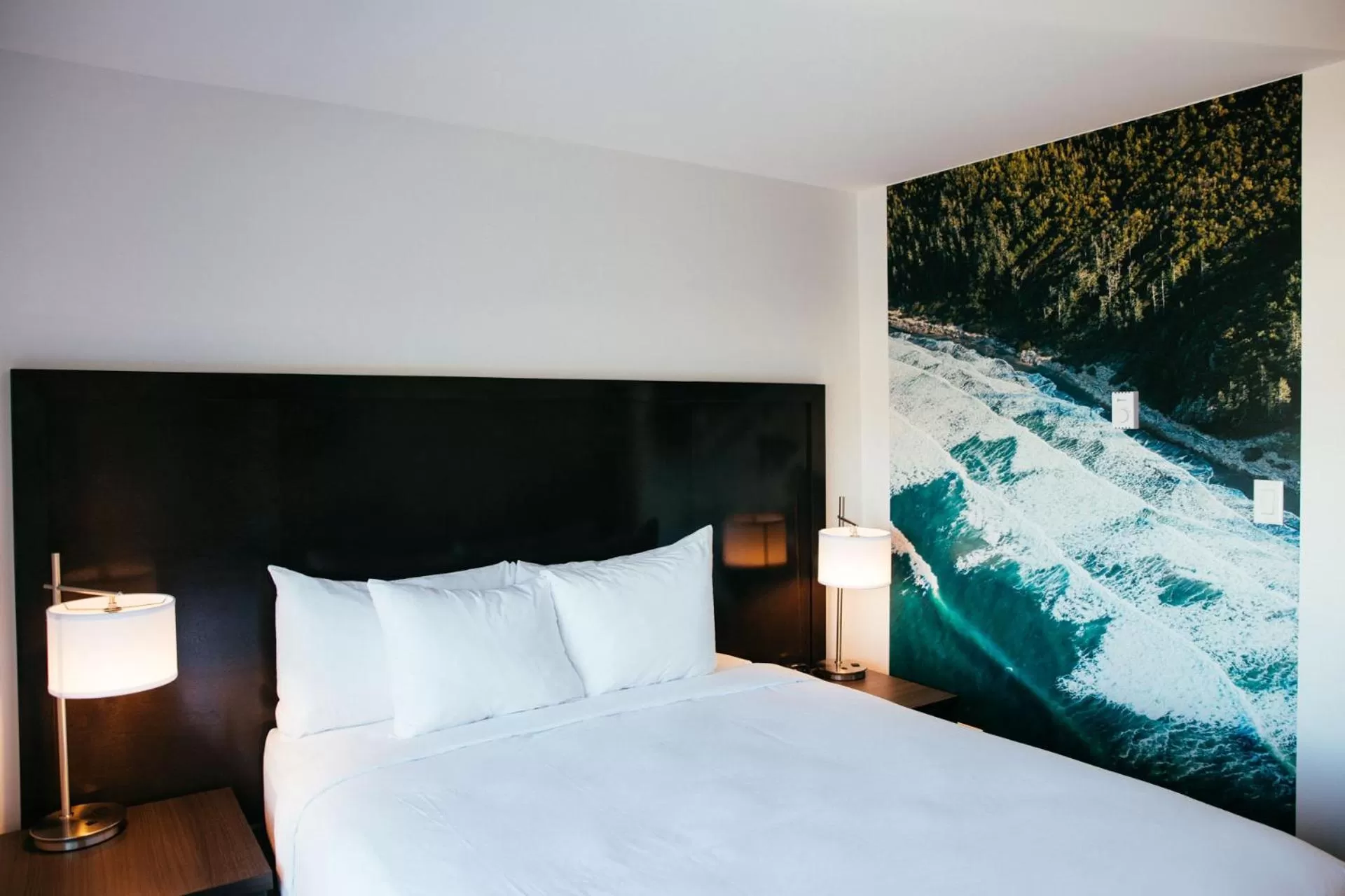 Bed in Tofino Resort + Marina