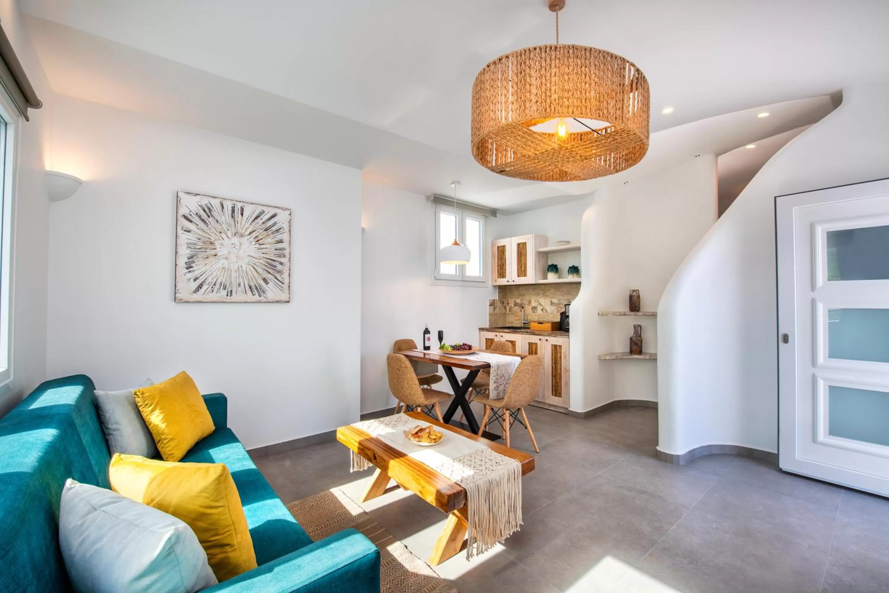 Seating area in Abasa Suites