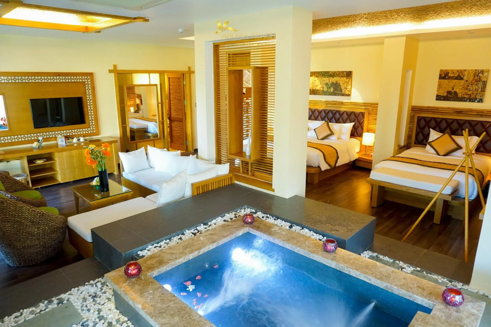 Bedroom, Bed in Aroma Beach Resort and Spa