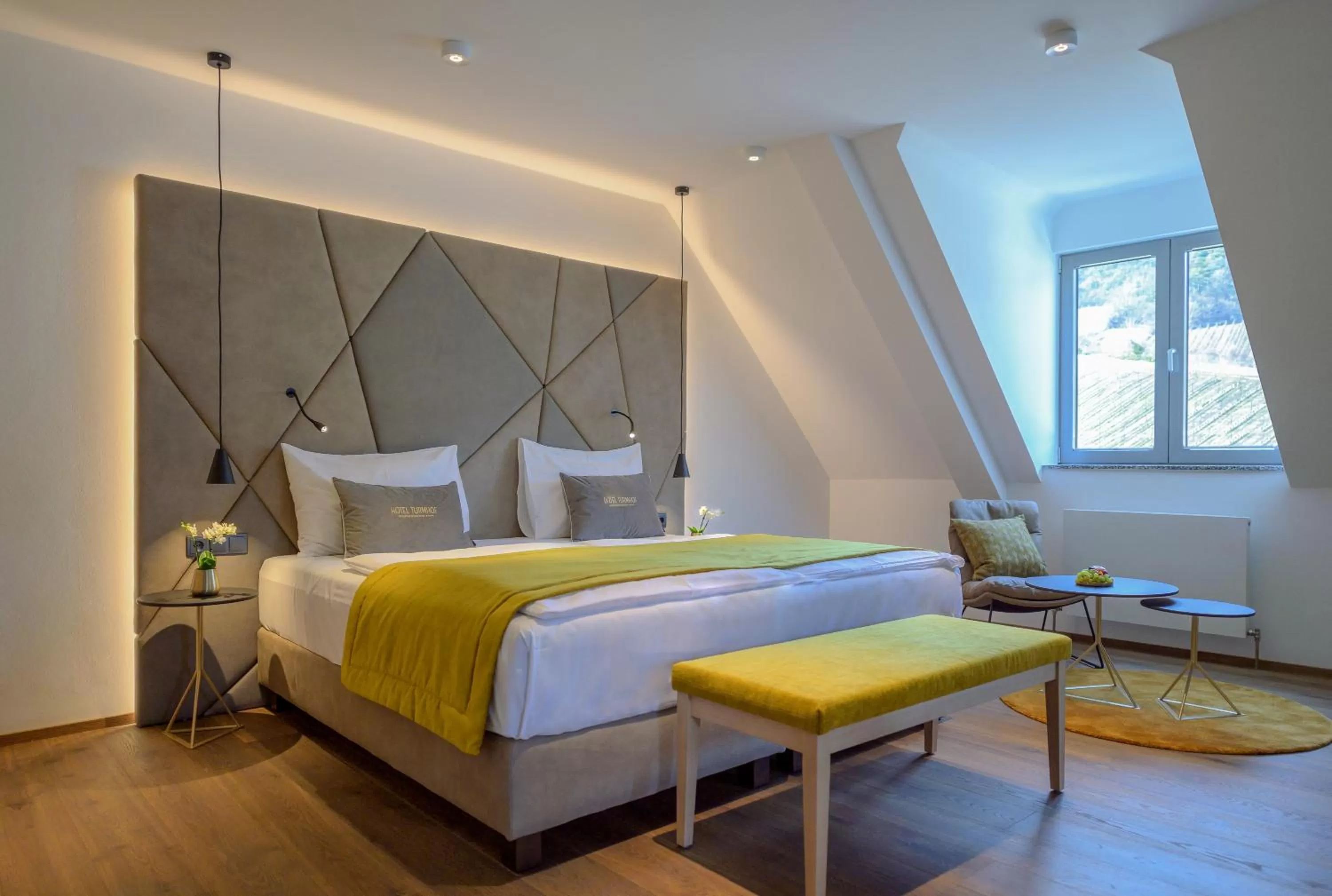 Bedroom, Bed in Hotel Turmhof