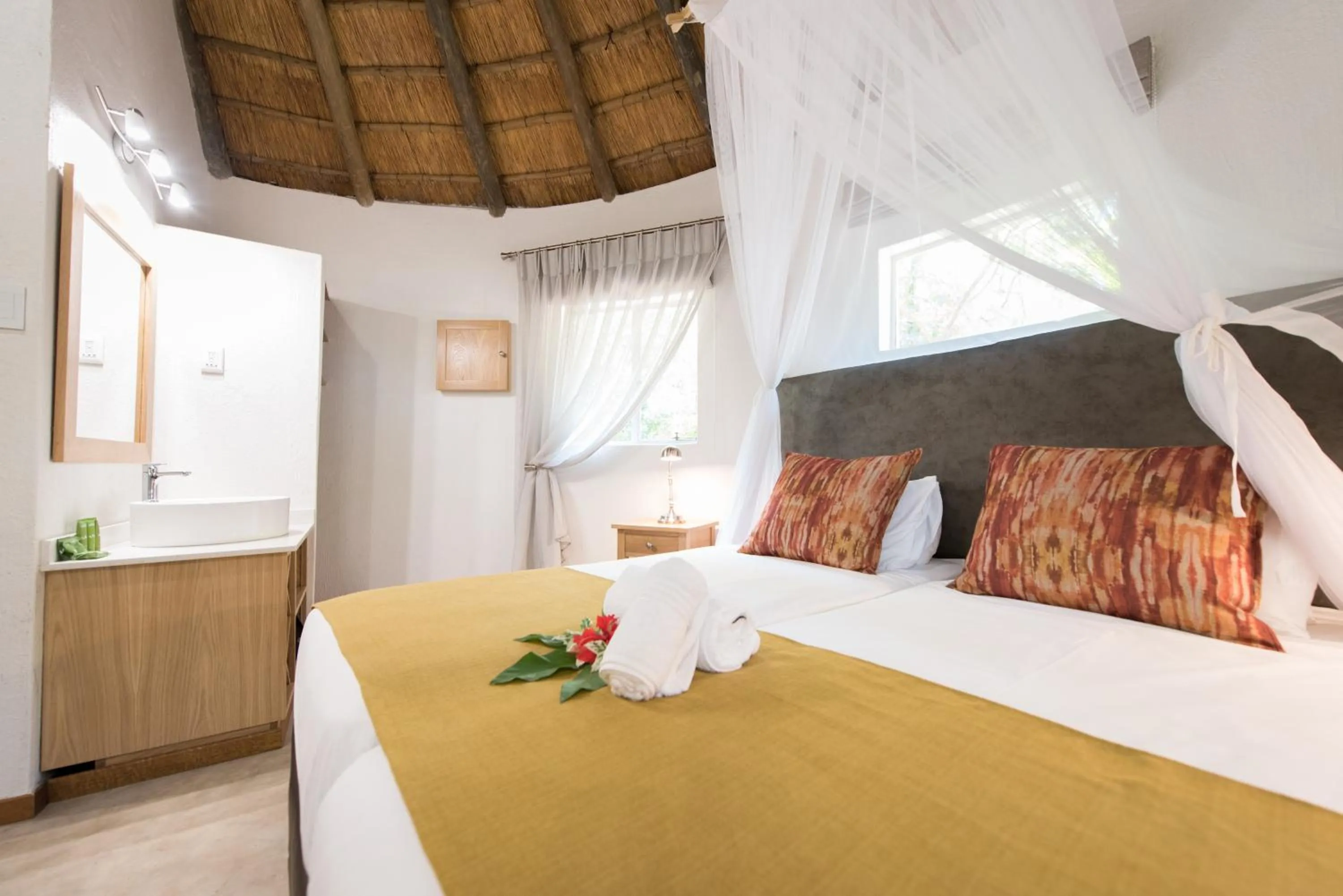 Bed in Sefapane Lodge and Safaris