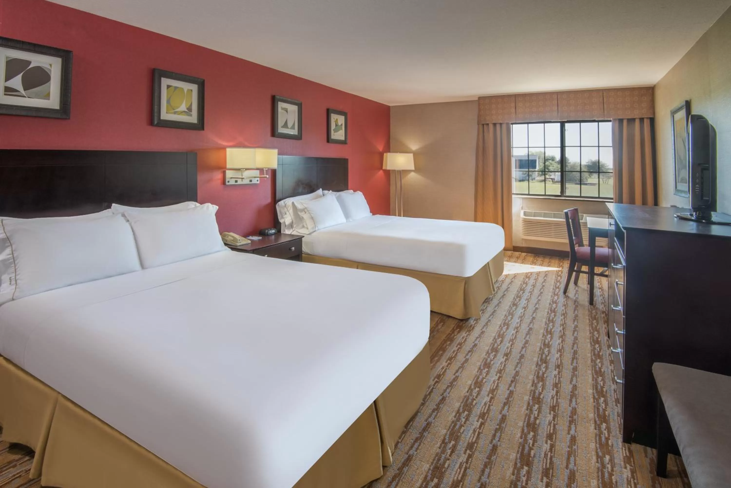 Standard Queen Room with Two Queen Beds and Accessible Roll-In Shower in Holiday Inn Express Hotel & Suites Wauseon, an IHG Hotel