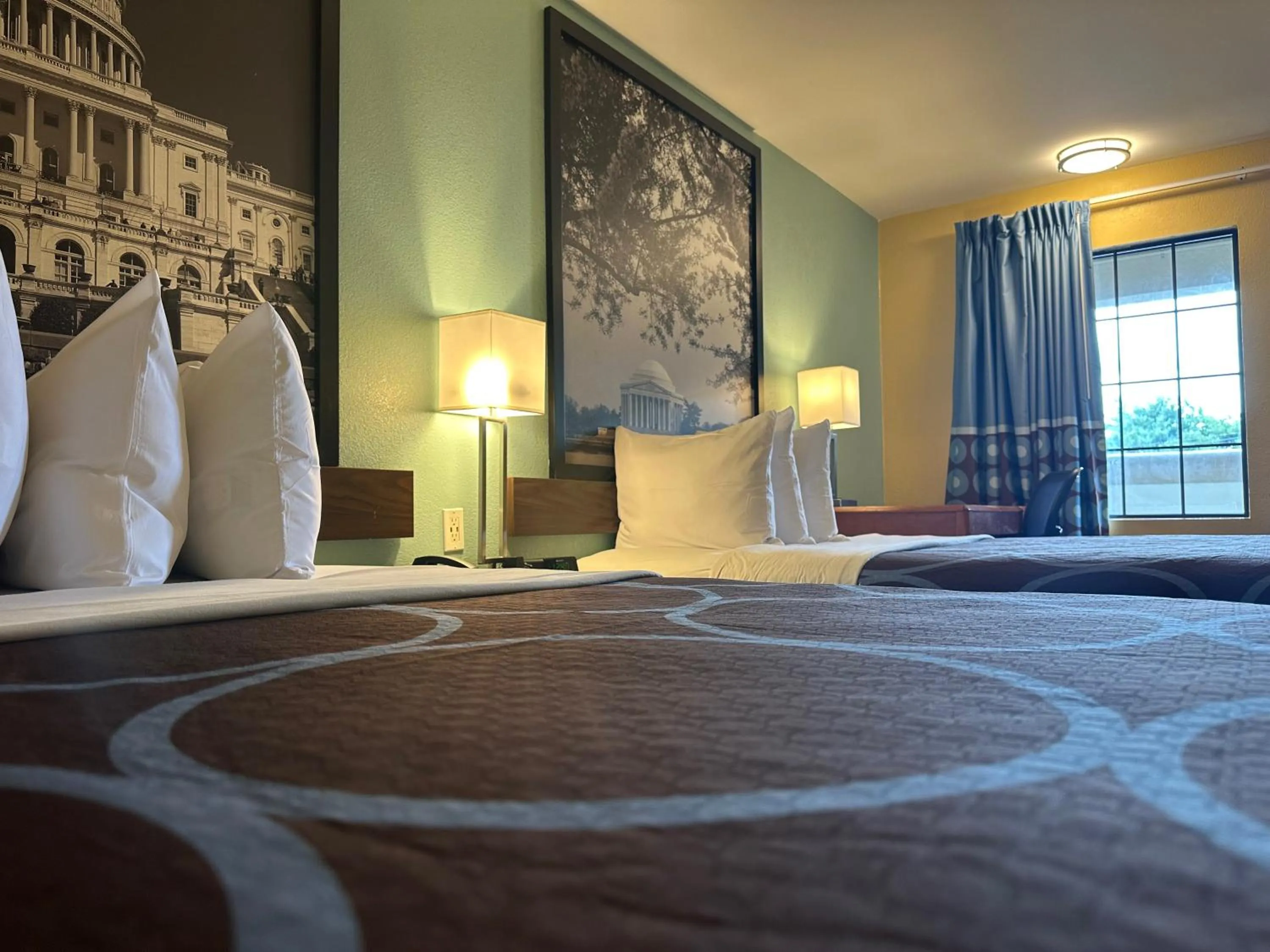 Bed in Super 8 by Wyndham WestEnd Alexandria,VA Washington DC Area