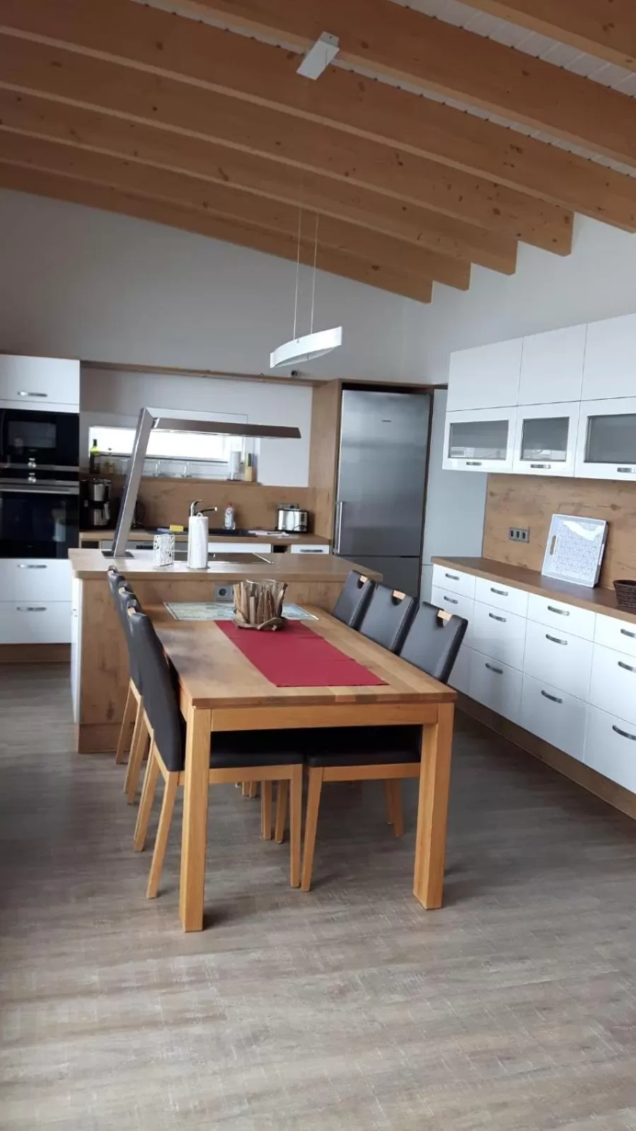 Kitchen or kitchenette, Bed in Schwimmende Häuser im BALTIC SEA RESORT