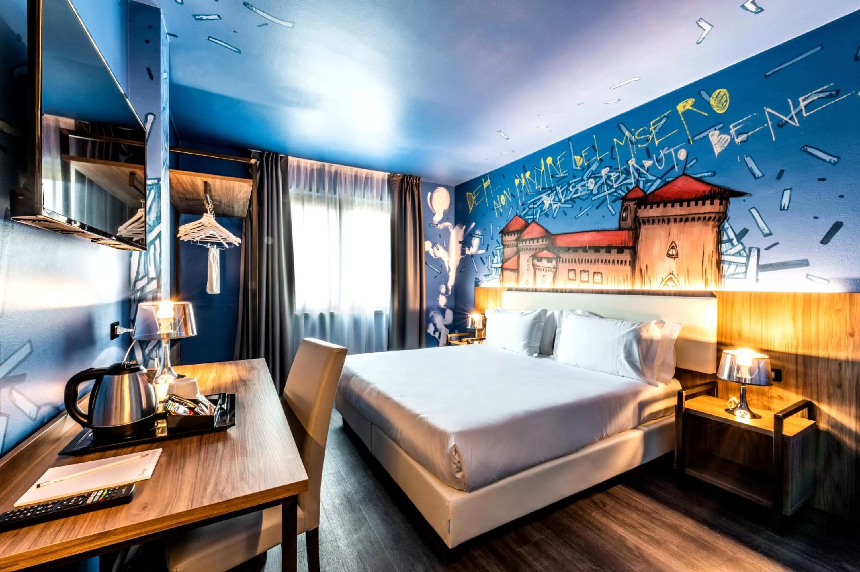 Bed in Muraless Art Hotel - WorldHotels Crafted