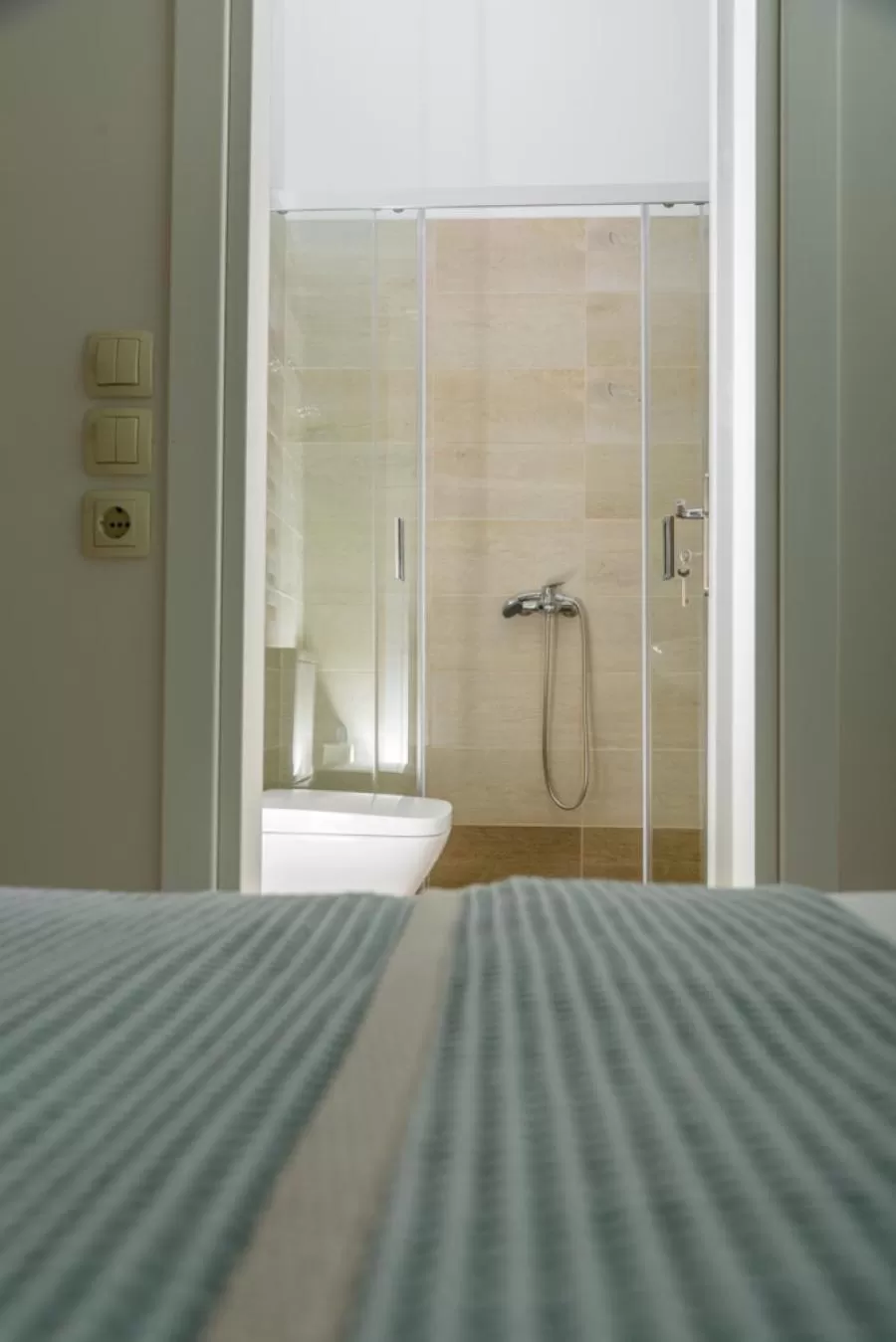 Bathroom, Bed in Theasis Athens