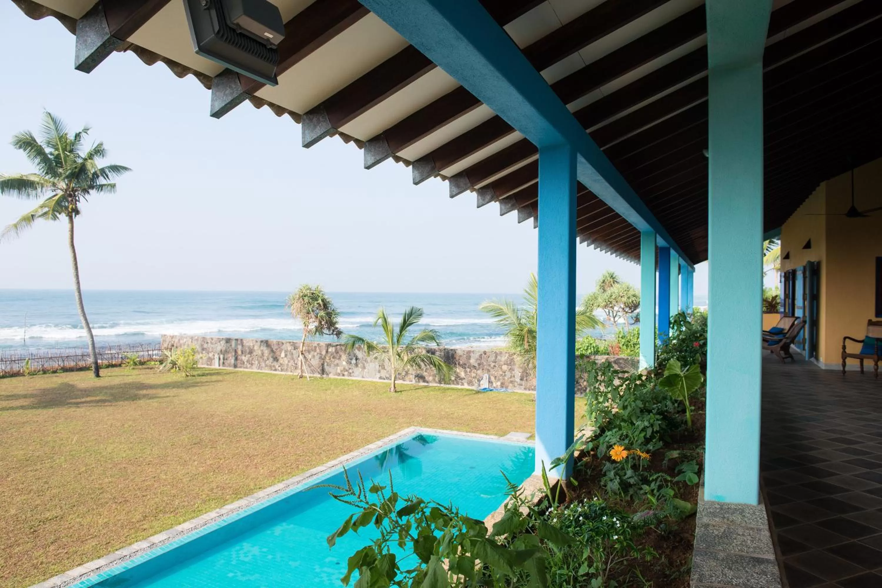 Patio in Villa Atulya at Ocean's edge