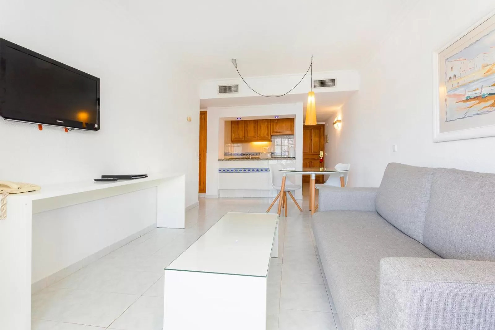 Living room in Aparthotel Duquesa Playa