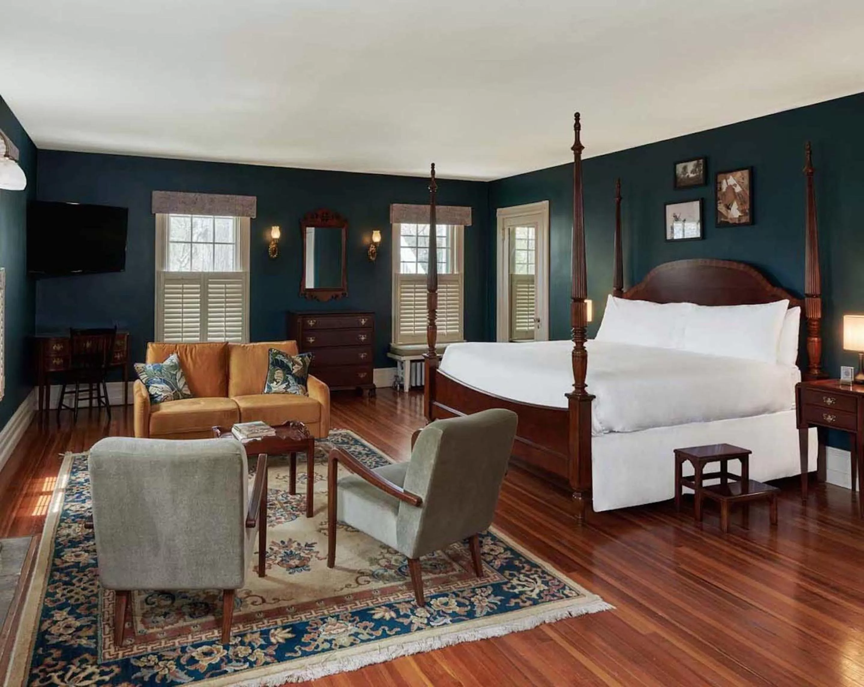 Seating area, Bed in The Dewey by The Lenox Collection