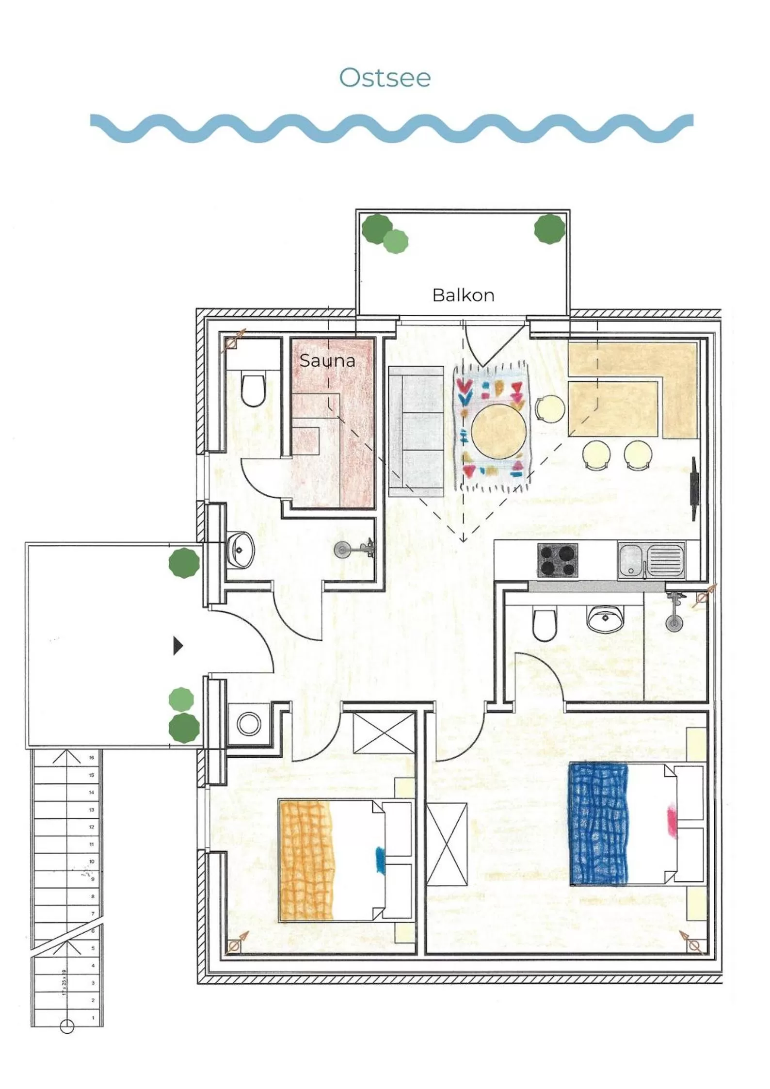 Apartment with Sea View - Dünenhaus in Ostsee-Strandhaus-Holnis