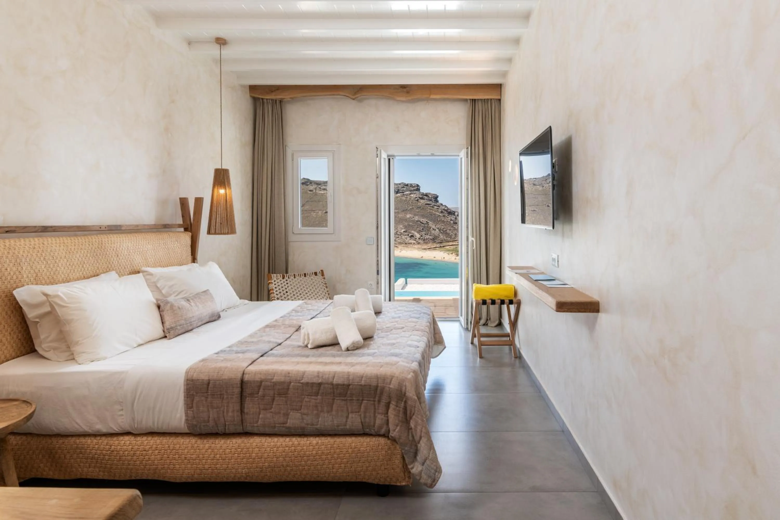 Decorative detail, Bed in Panormos Village Hotel