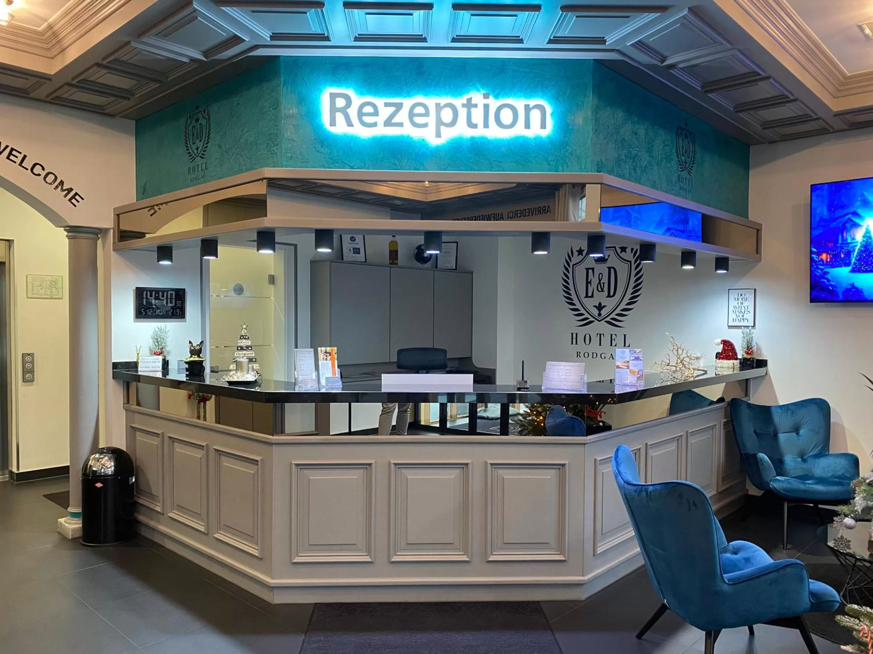 Lobby or reception in E&D Hotel Rodgau