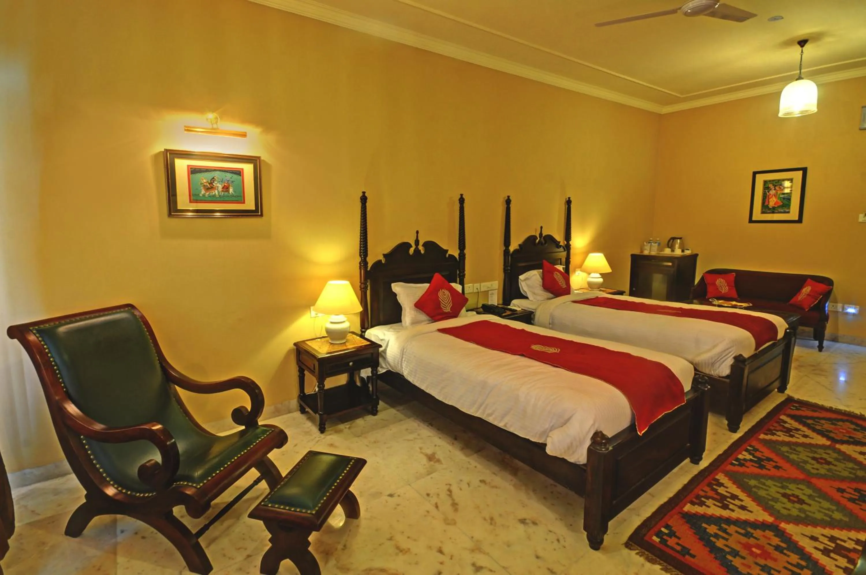Bedroom, Bed in The Hadoti Palace, Bundi
